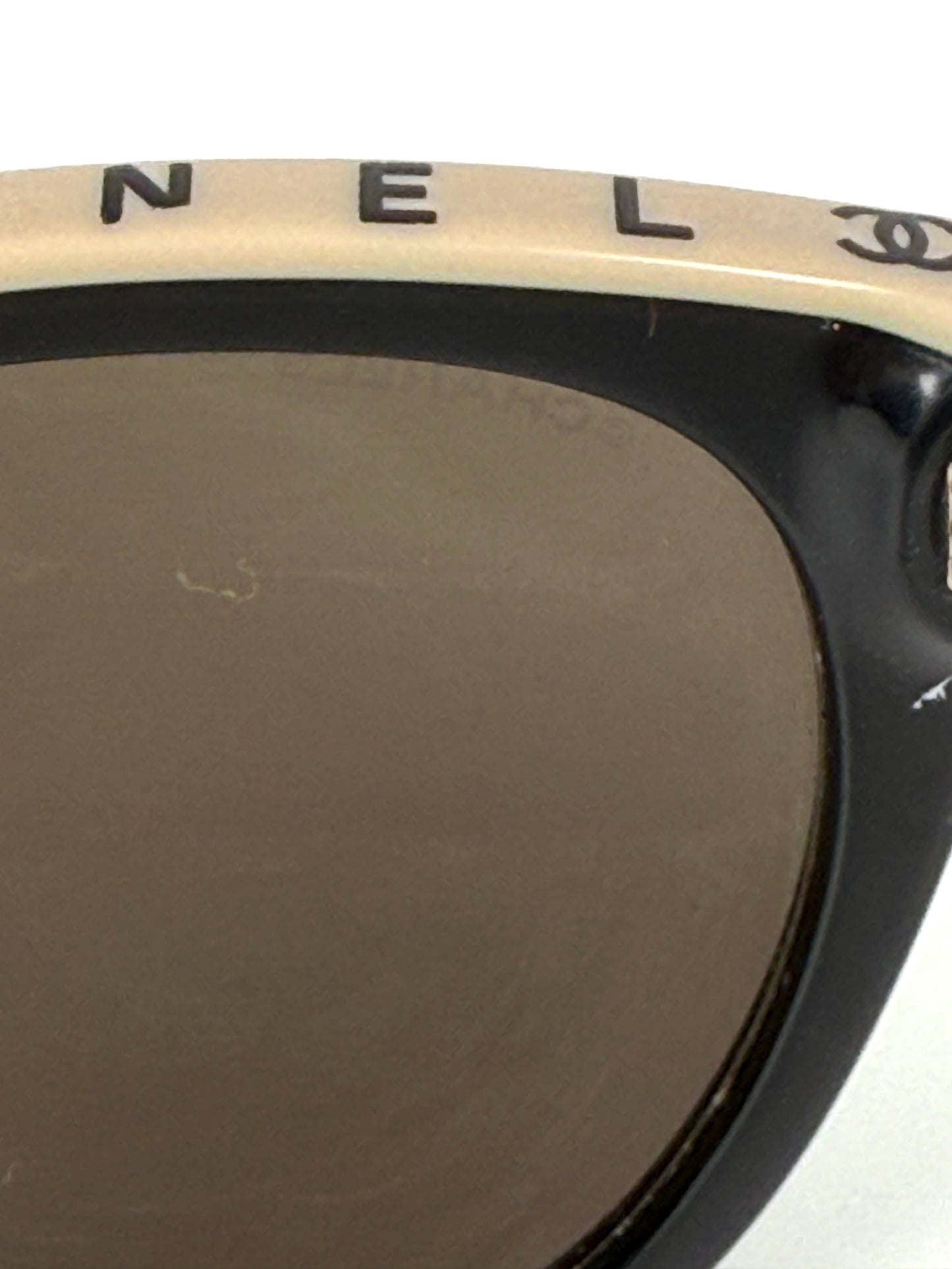 CHANEL 5414 Butterfly Acetate Black Beige Sunglasses