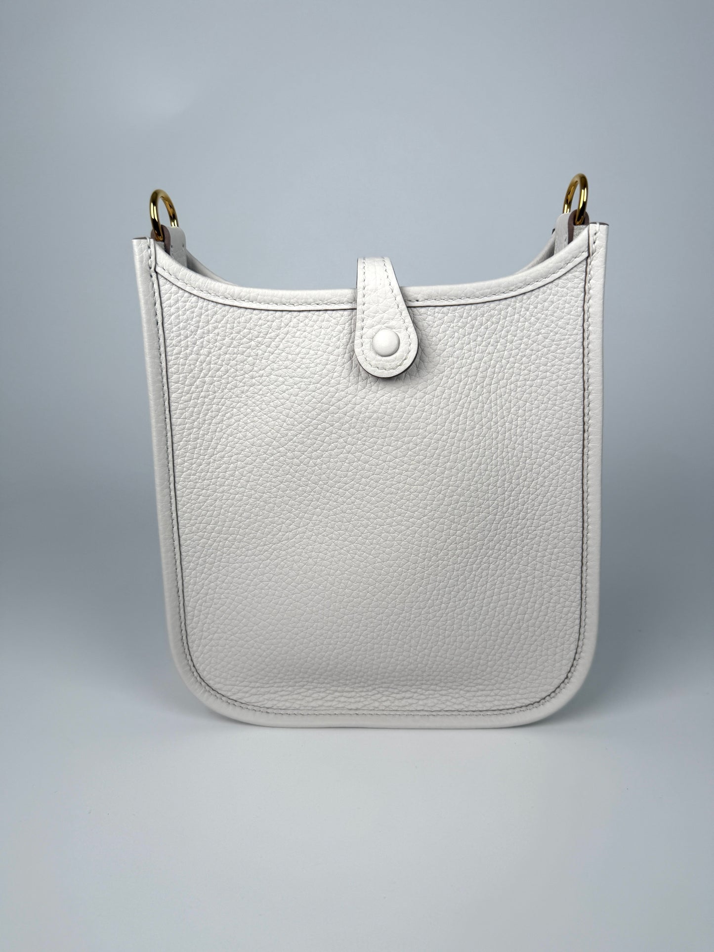 New HERMES Mini Evelyne TPM 16 Gris Pale Leather Crossbody Bag