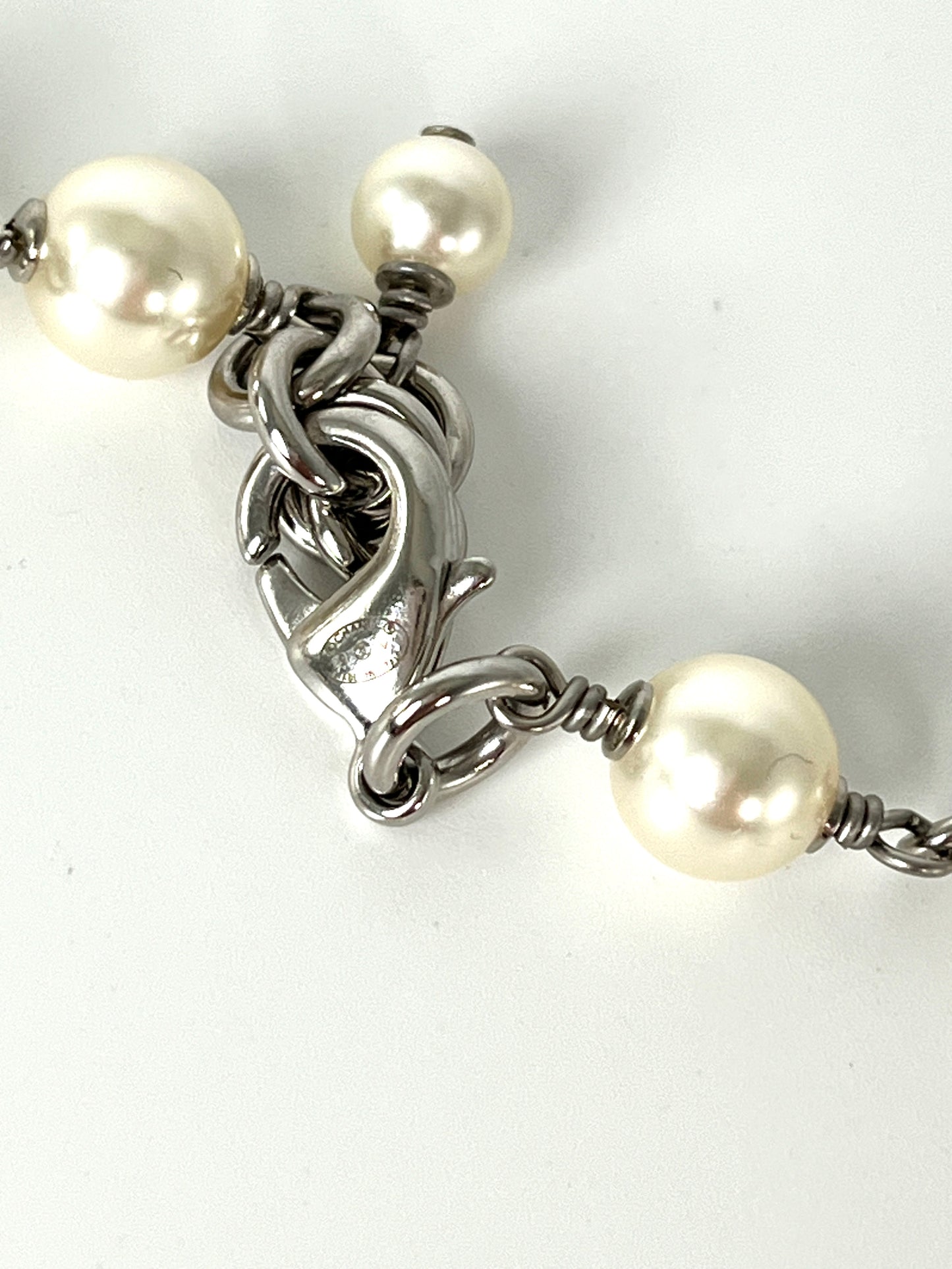 CHANEL Faux Pearl and Strass 2020 CC Long Station Classic Necklace