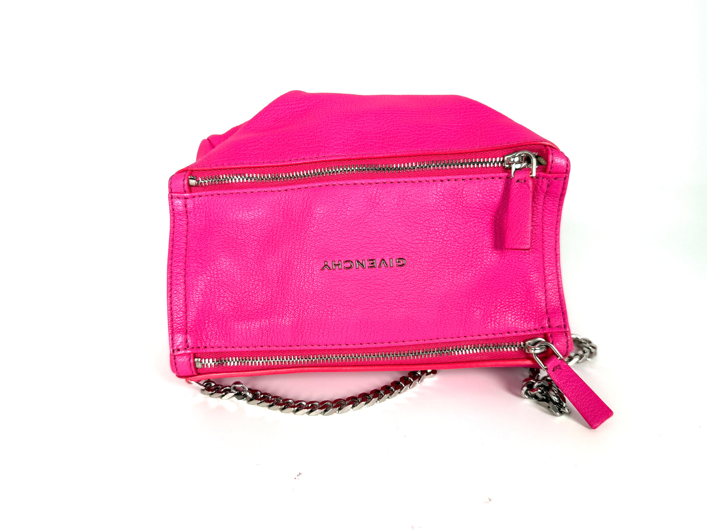 Givenchy Sugar Goatskin Mini Chain Pandora Hot Pink Leather Crossbody Bag