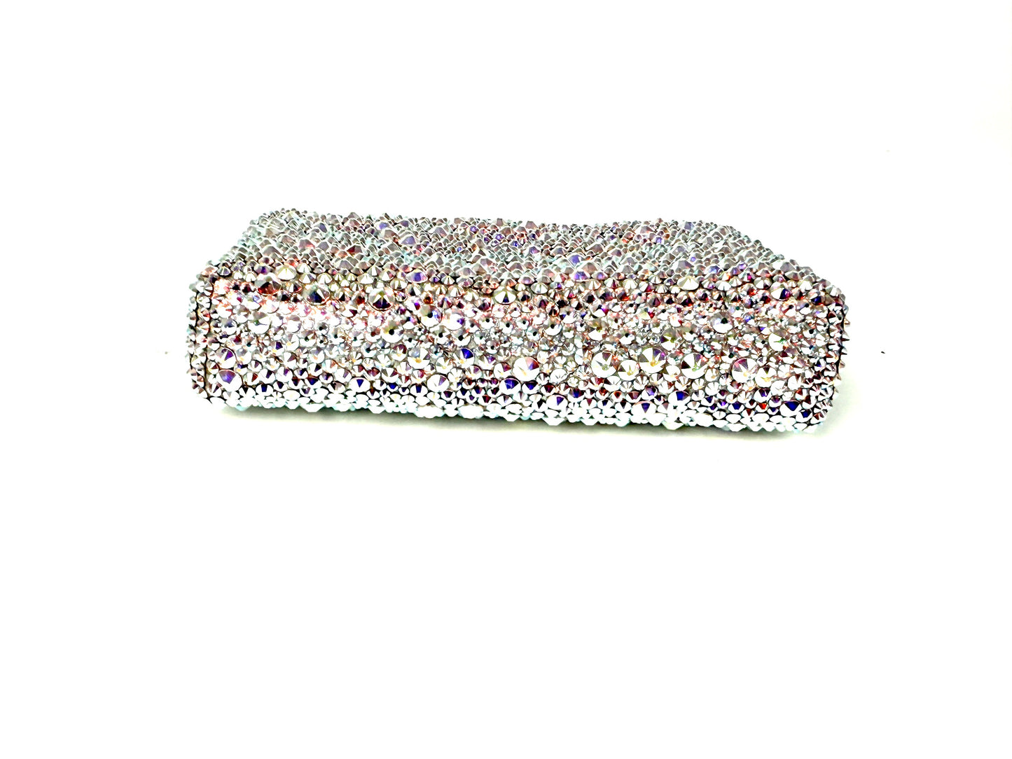 CHANEL Silver Swarovski Crystal Leather Key Pouch Case Holder