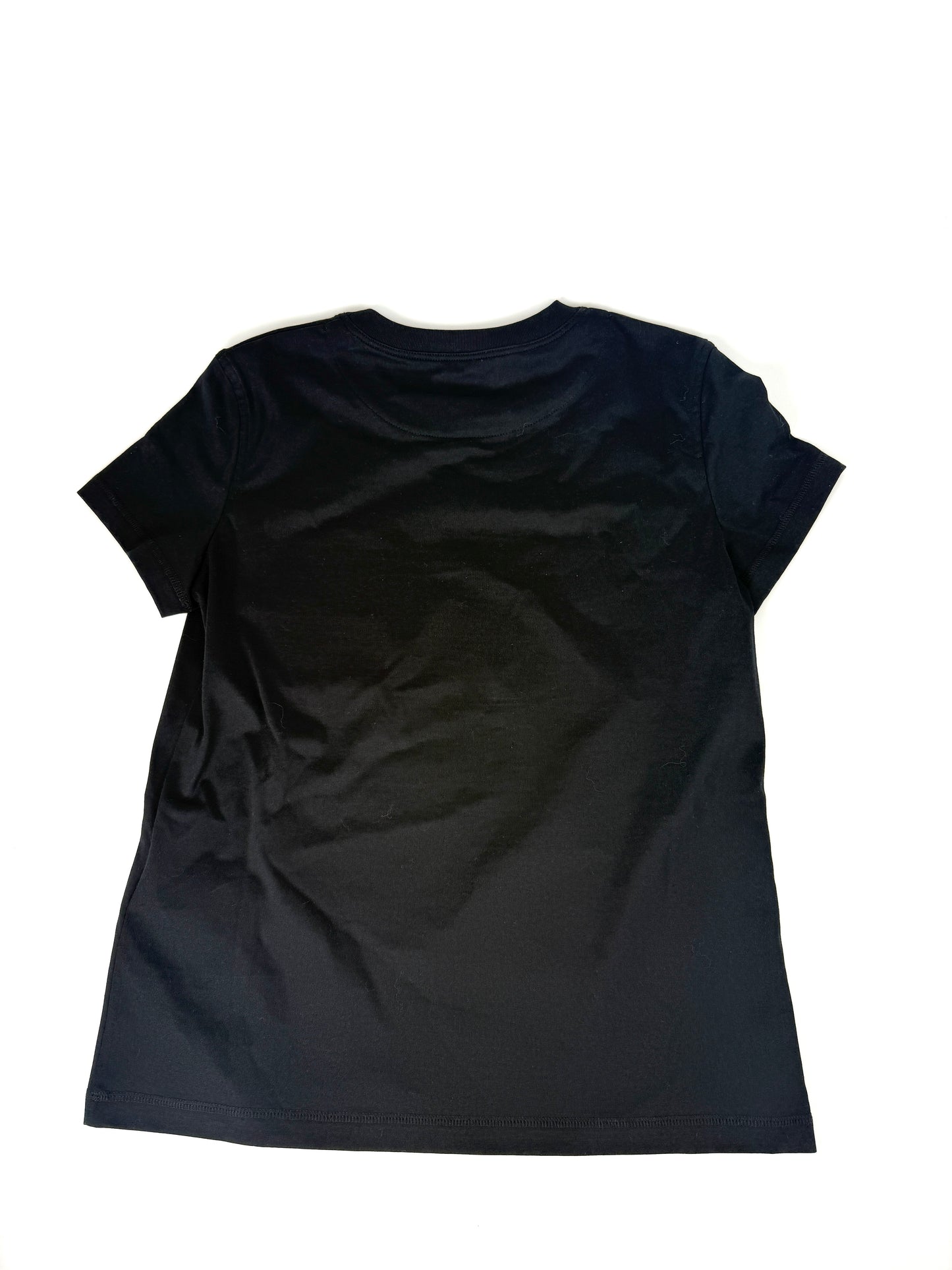 New Hermes Embroidered Pocket Black Cotton Crew Neck T shirt Top 34, 2
