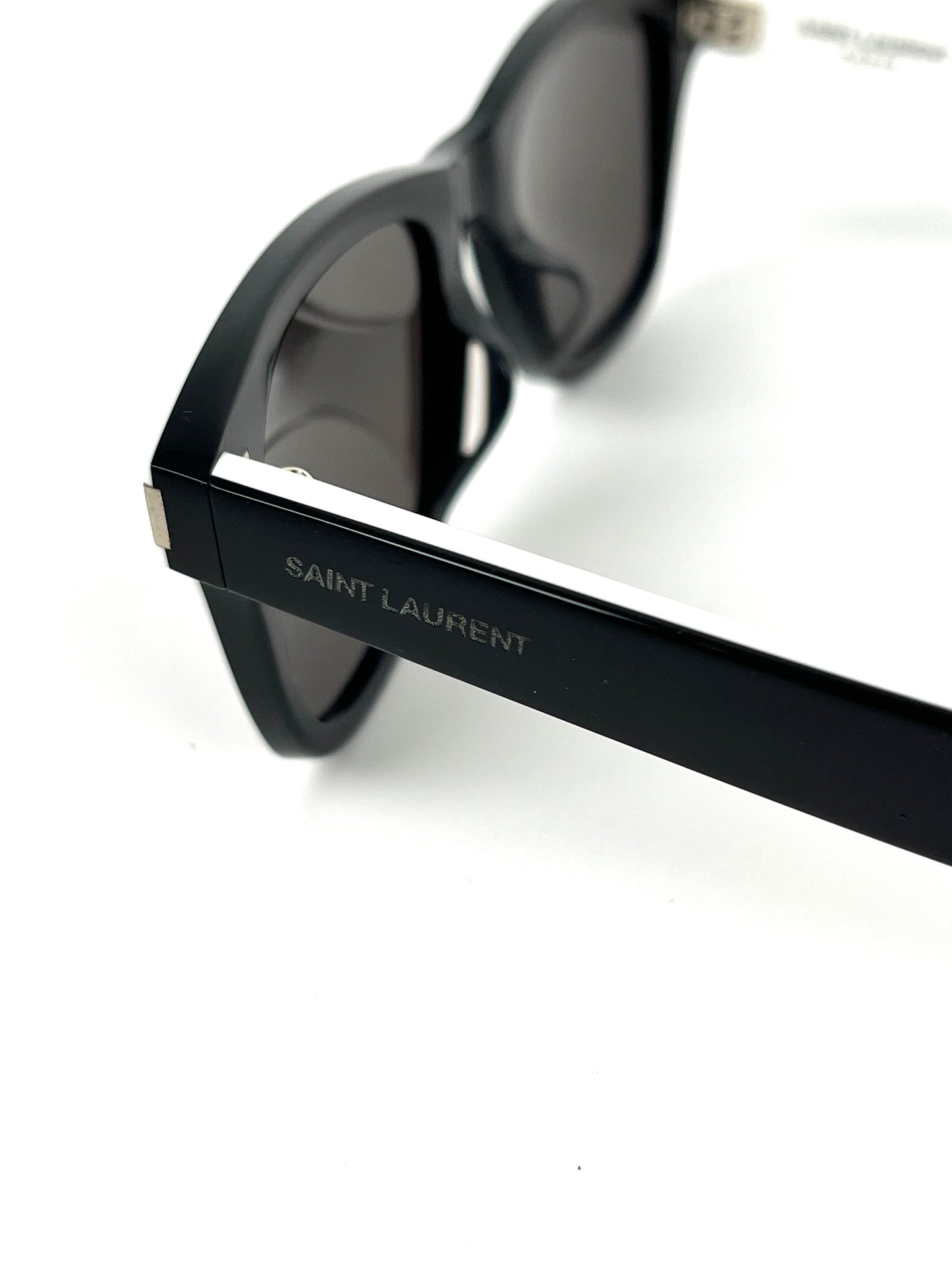 Saint Laurent SL 51 Square Wellington Shaped White Black Acetate Sunglasses