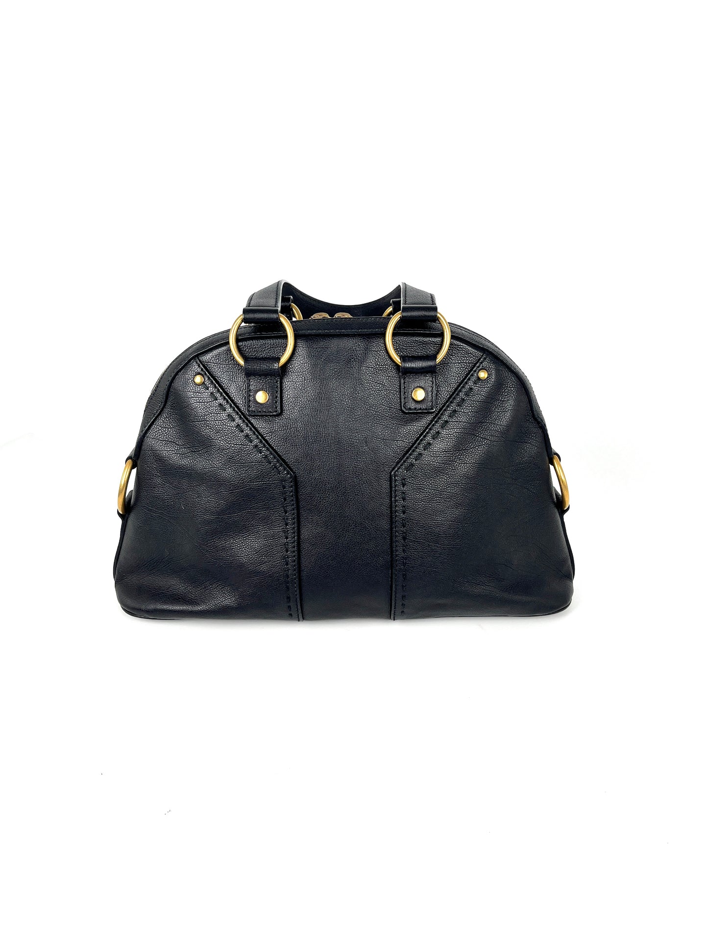 Vintage Saint Laurent YSL Muse Rive Gauche Black Leather Shoulder Bag
