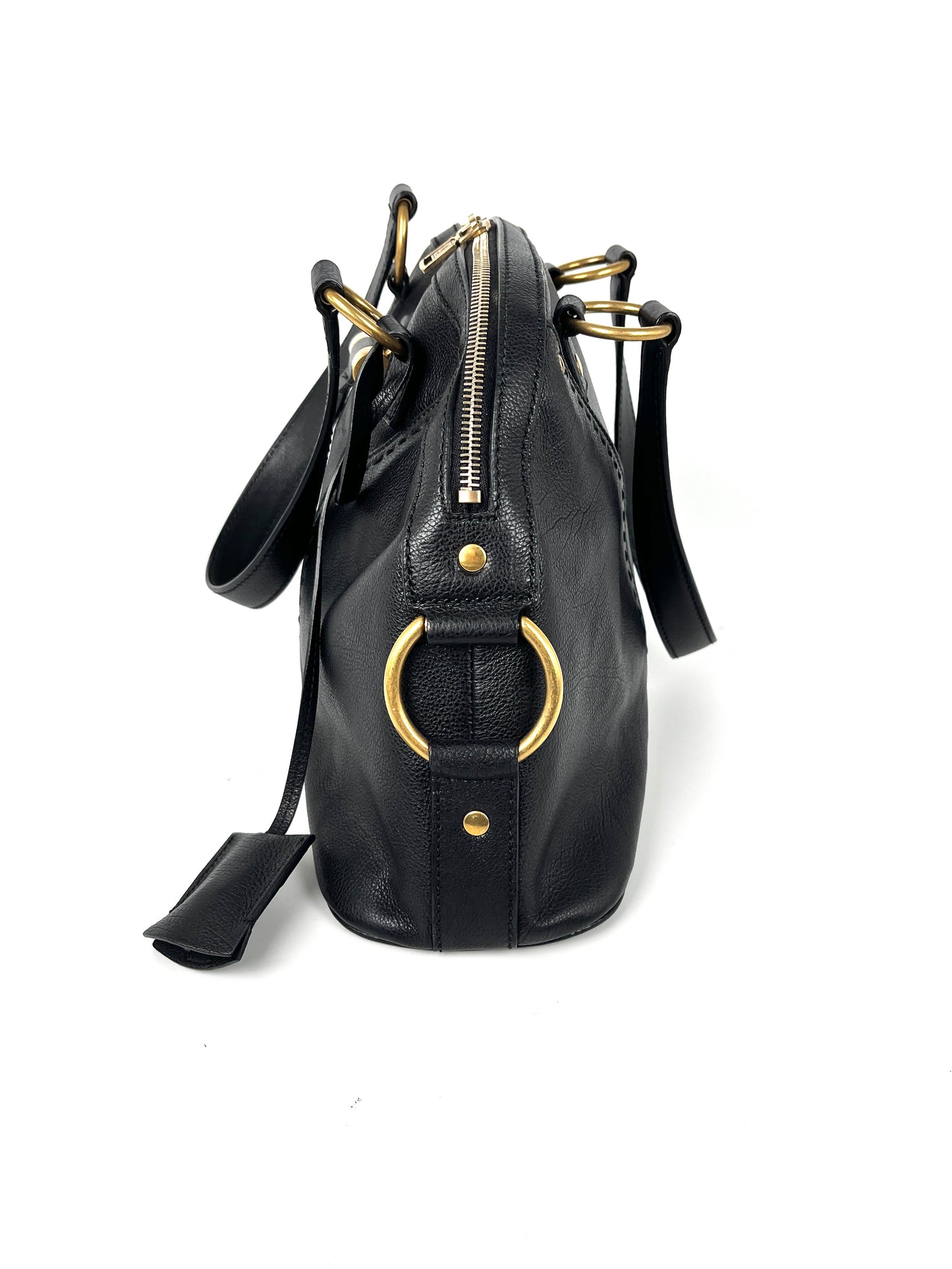 Vintage Saint Laurent YSL Muse Rive Gauche Black Leather Shoulder Bag