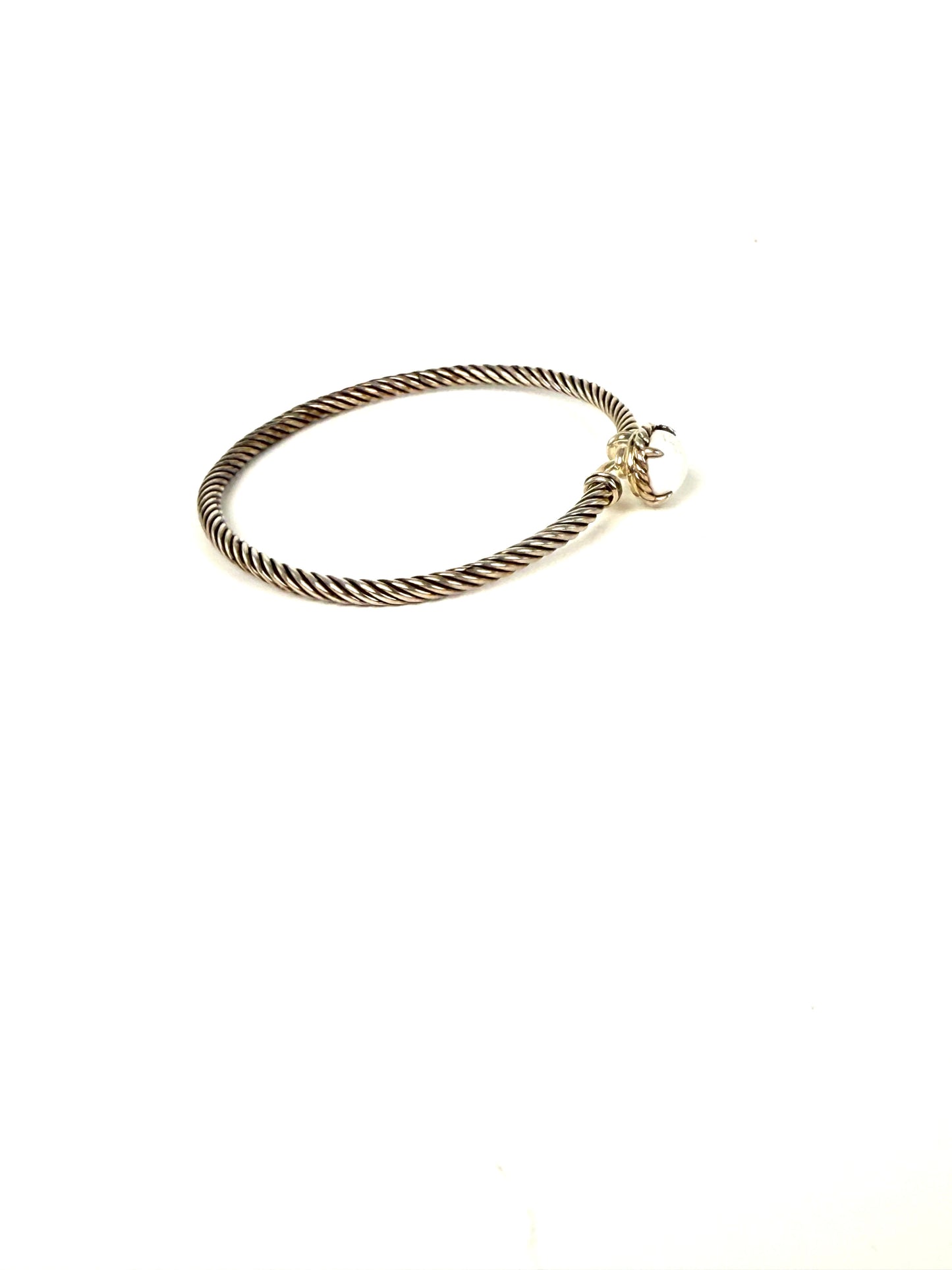 David Yurman Petite Chatelaine Chalcedony 3mm Cuff Sterling Silver Bangle Bracelet S