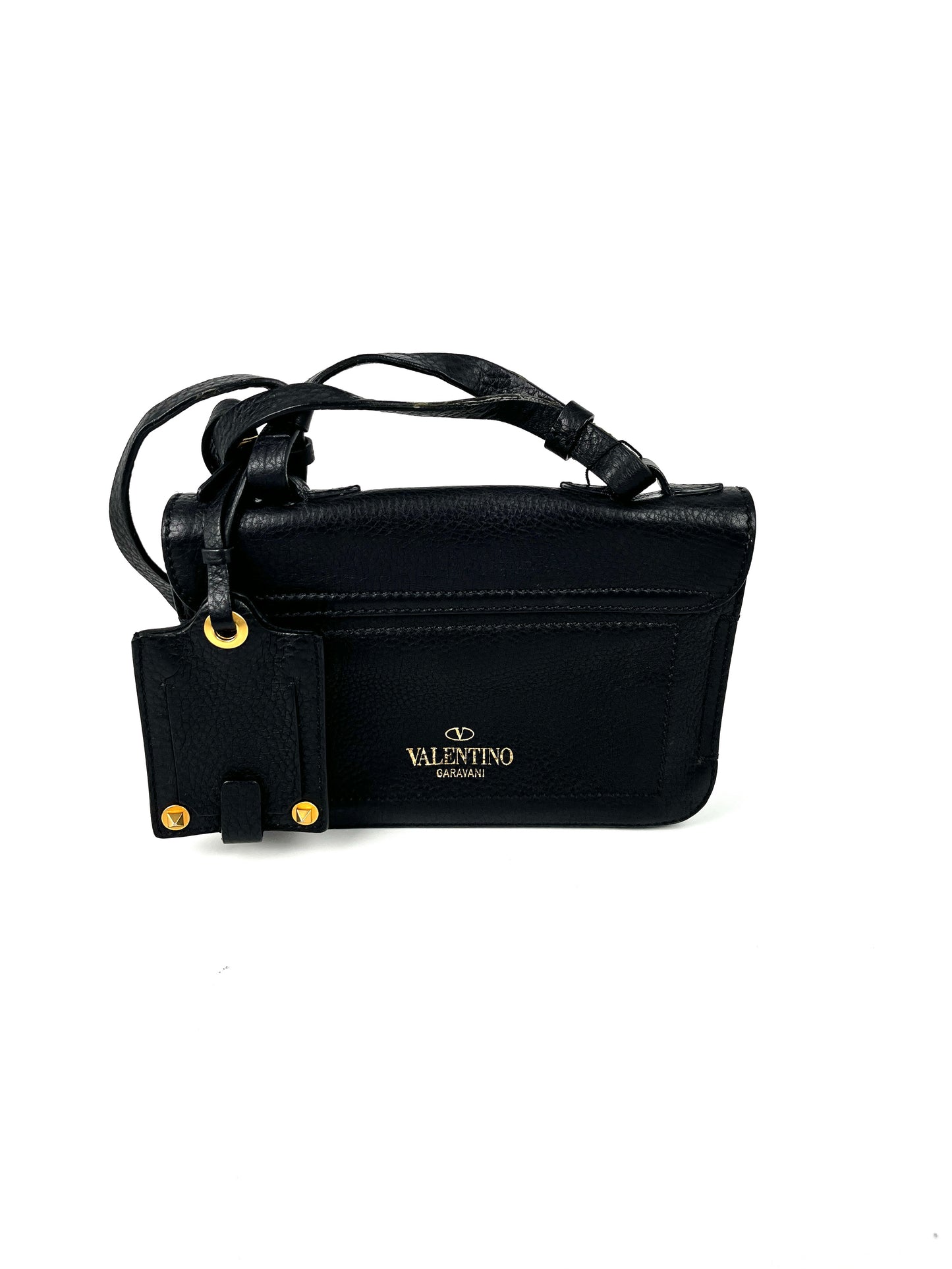 Vintage VALENTINO Eye on You Crossbody Black Leather Crossbody Bag