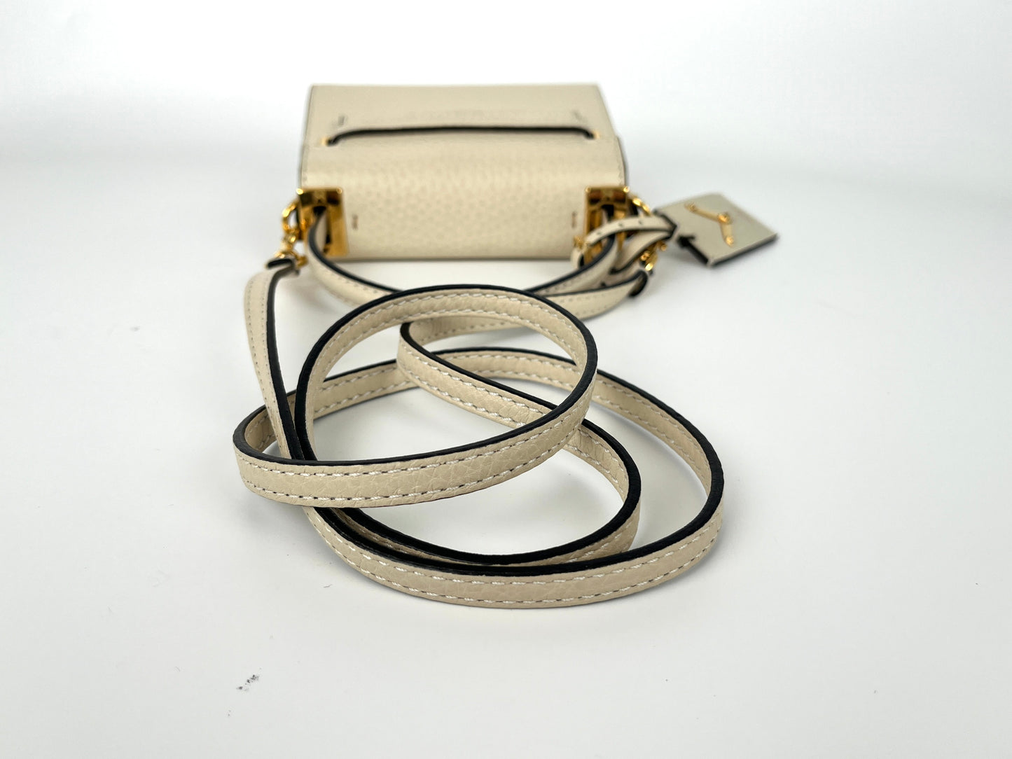 VALENTINO My Rockstud Mini Ivory Leather Crossbody Satchel Bag