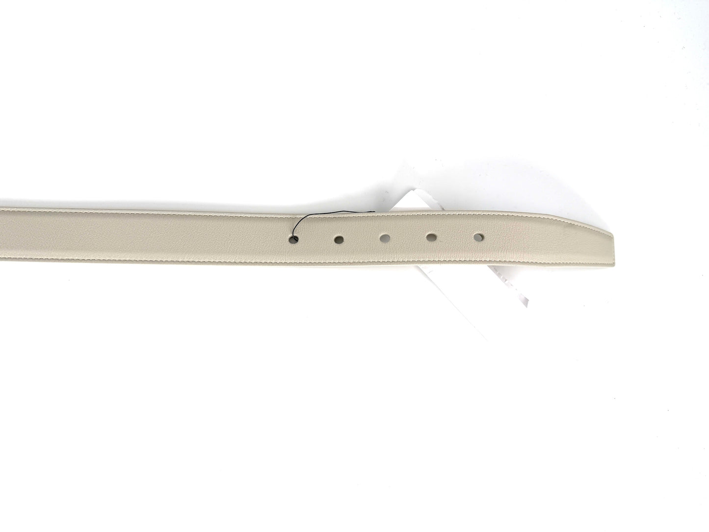 NWT Saint Laurent YSL Cassandre Cream Soft Square Buckle Leather Logo Belt 3cm 100