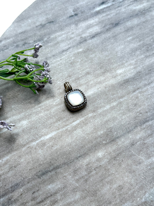 David Yurman Albion Moon Quartz Diamond Sterling Silver Enhancer Pendant