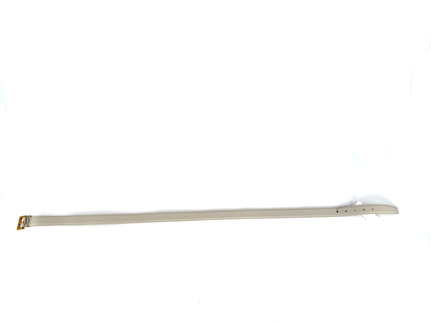NWT Saint Laurent YSL Cassandre Cream Soft Square Buckle Leather Logo Belt 3cm 100