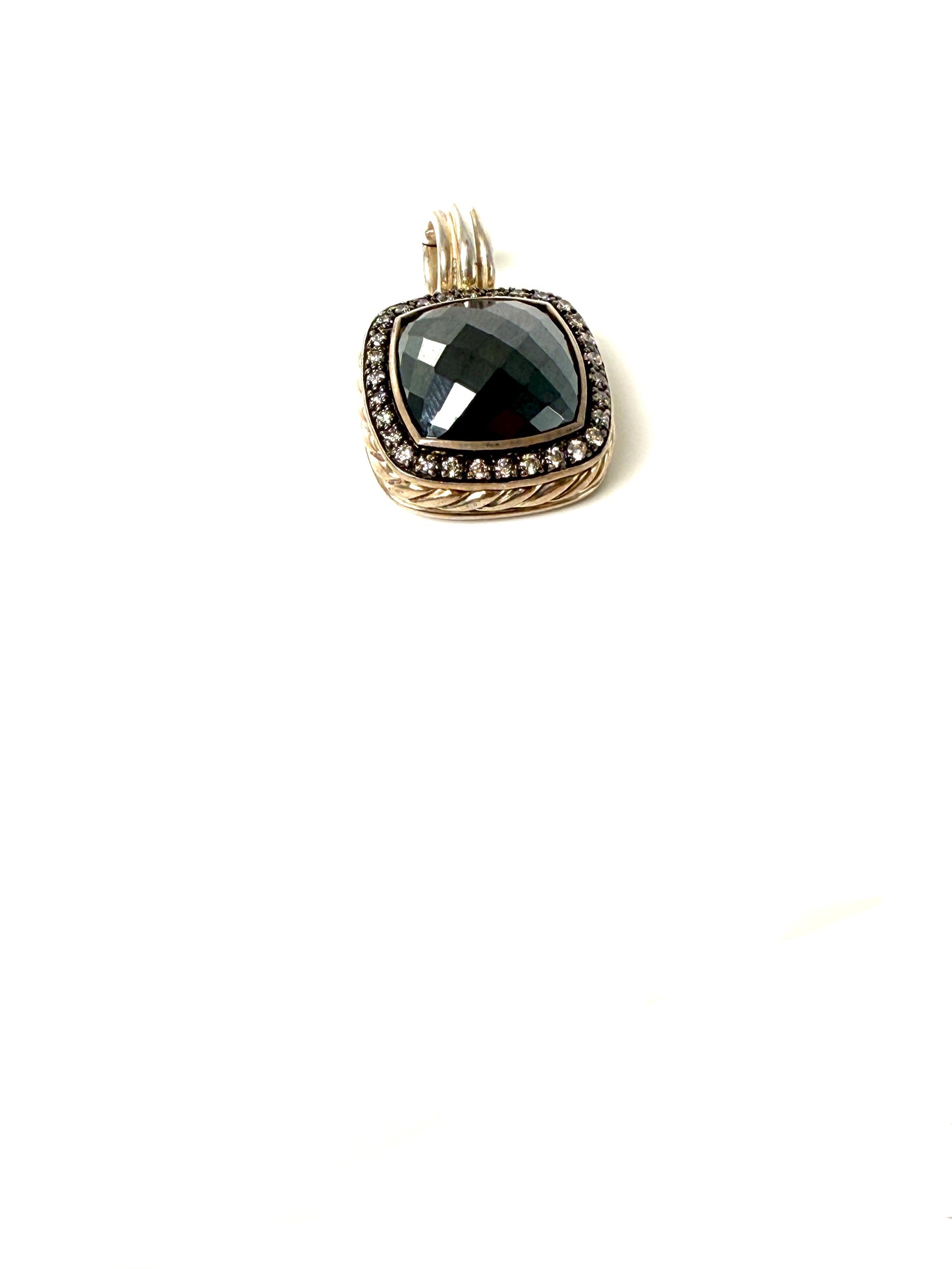 David Yurman Albion Hematite Diamond Sterling Silver Enhancer Pendant