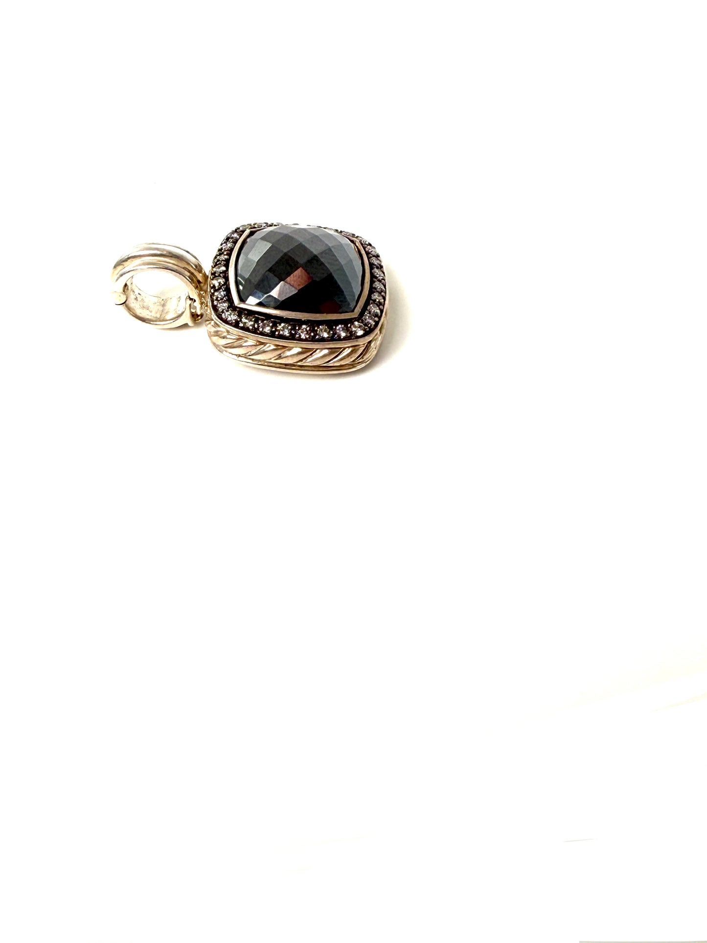 David Yurman Albion Hematite Diamond Sterling Silver Enhancer Pendant