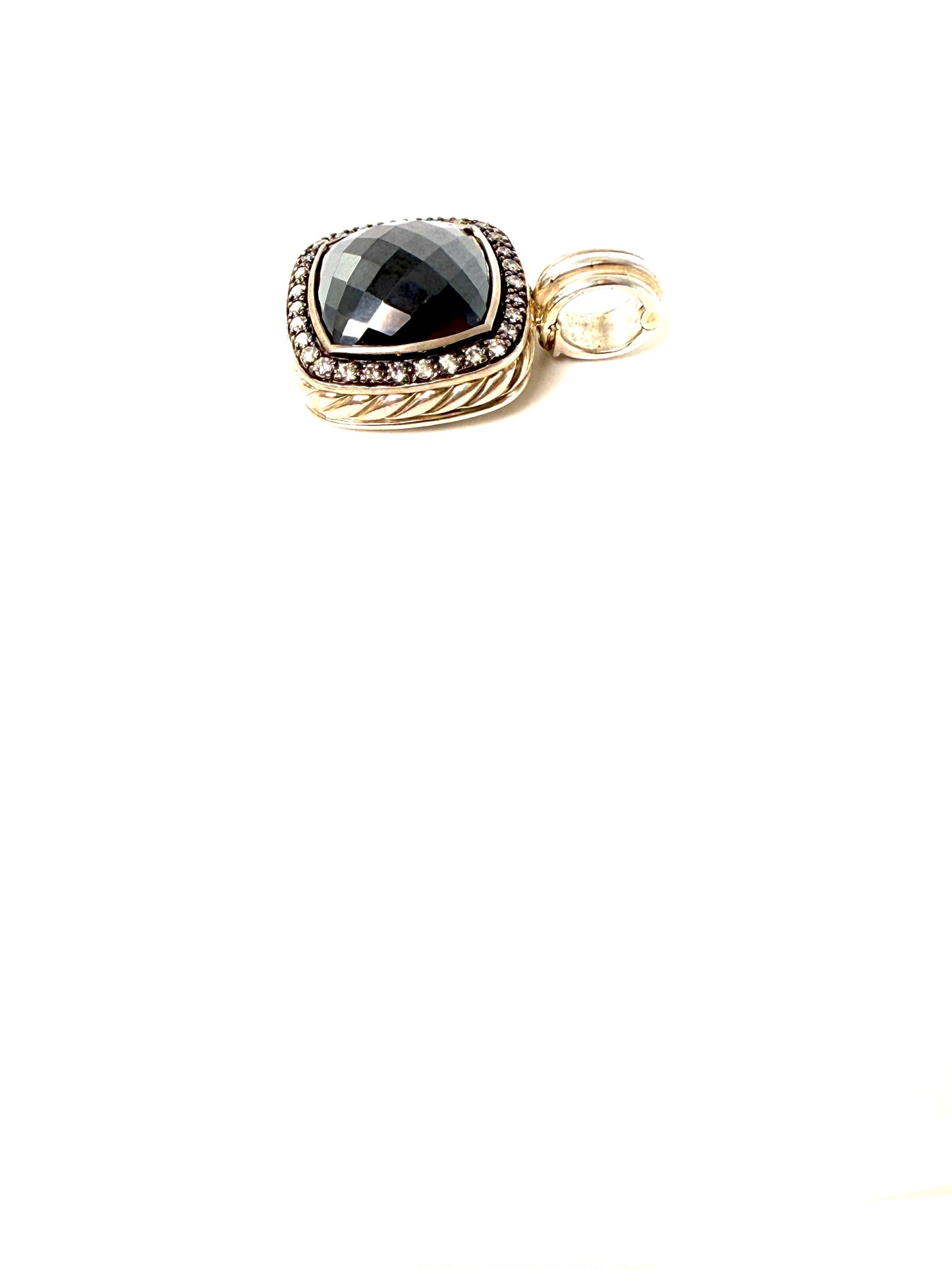 David Yurman Albion Hematite Diamond Sterling Silver Enhancer Pendant