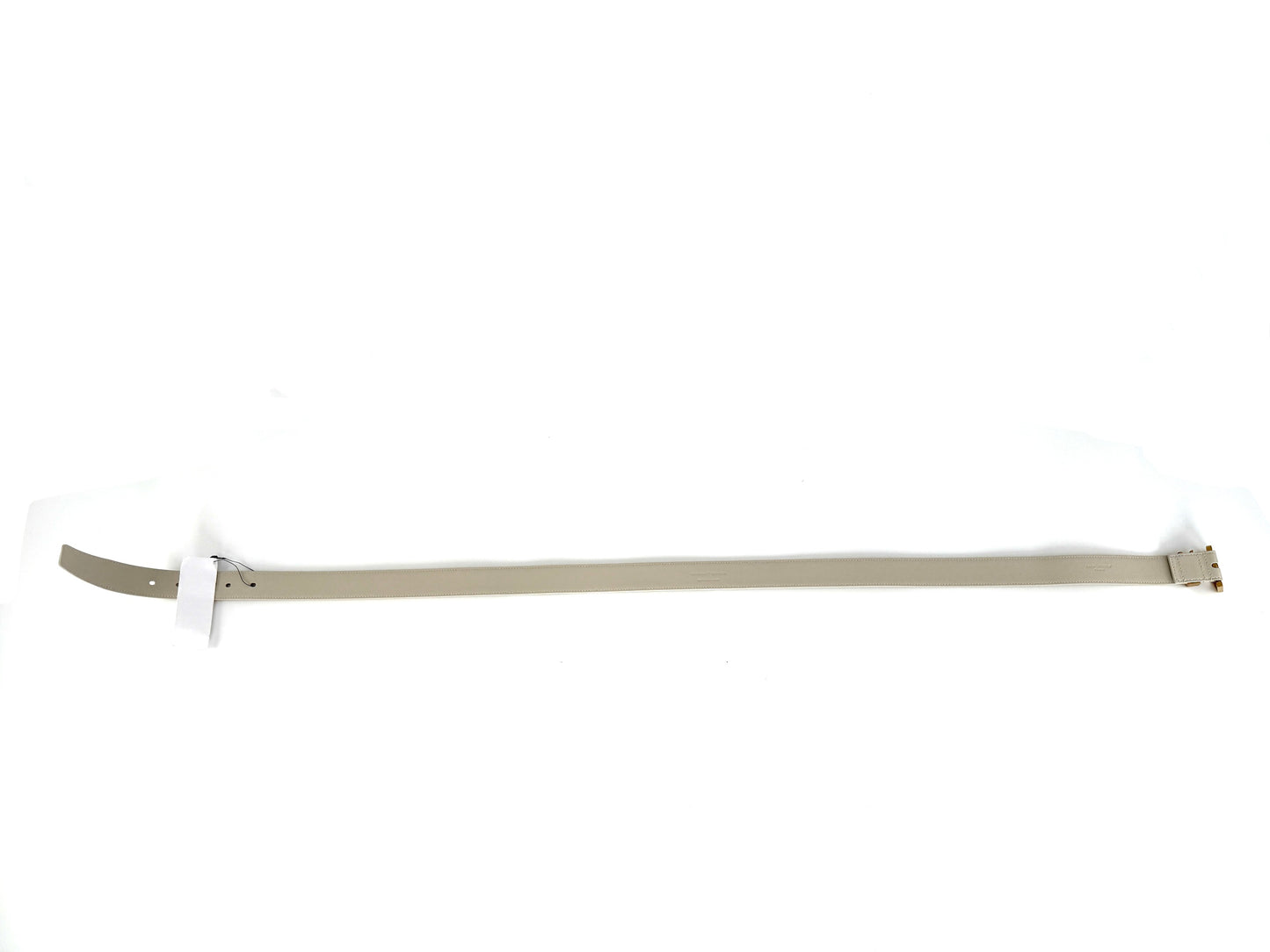NWT Saint Laurent YSL Cassandre Cream Soft Square Buckle Leather Logo Belt 3cm 100