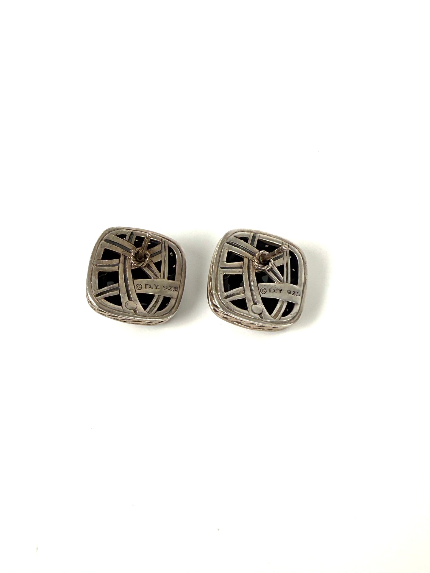 David Yurman Albion Hematite Diamond Sterling Silver Stud Earrings