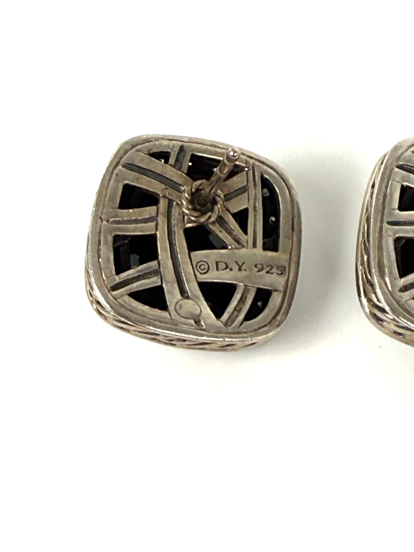 David Yurman Albion Hematite Diamond Sterling Silver Stud Earrings