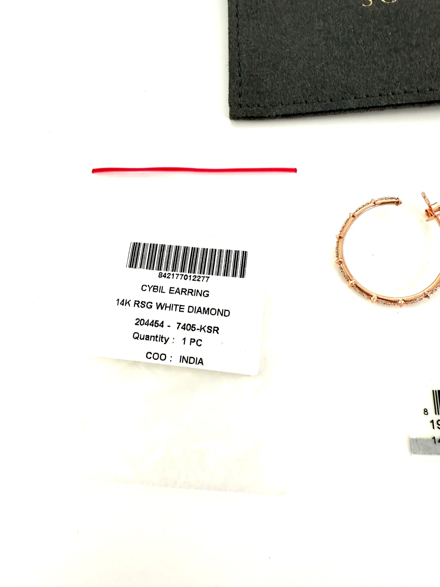 Kendra Scott Cybil 14k Rose Gold White Diamond Hoop Earrings
