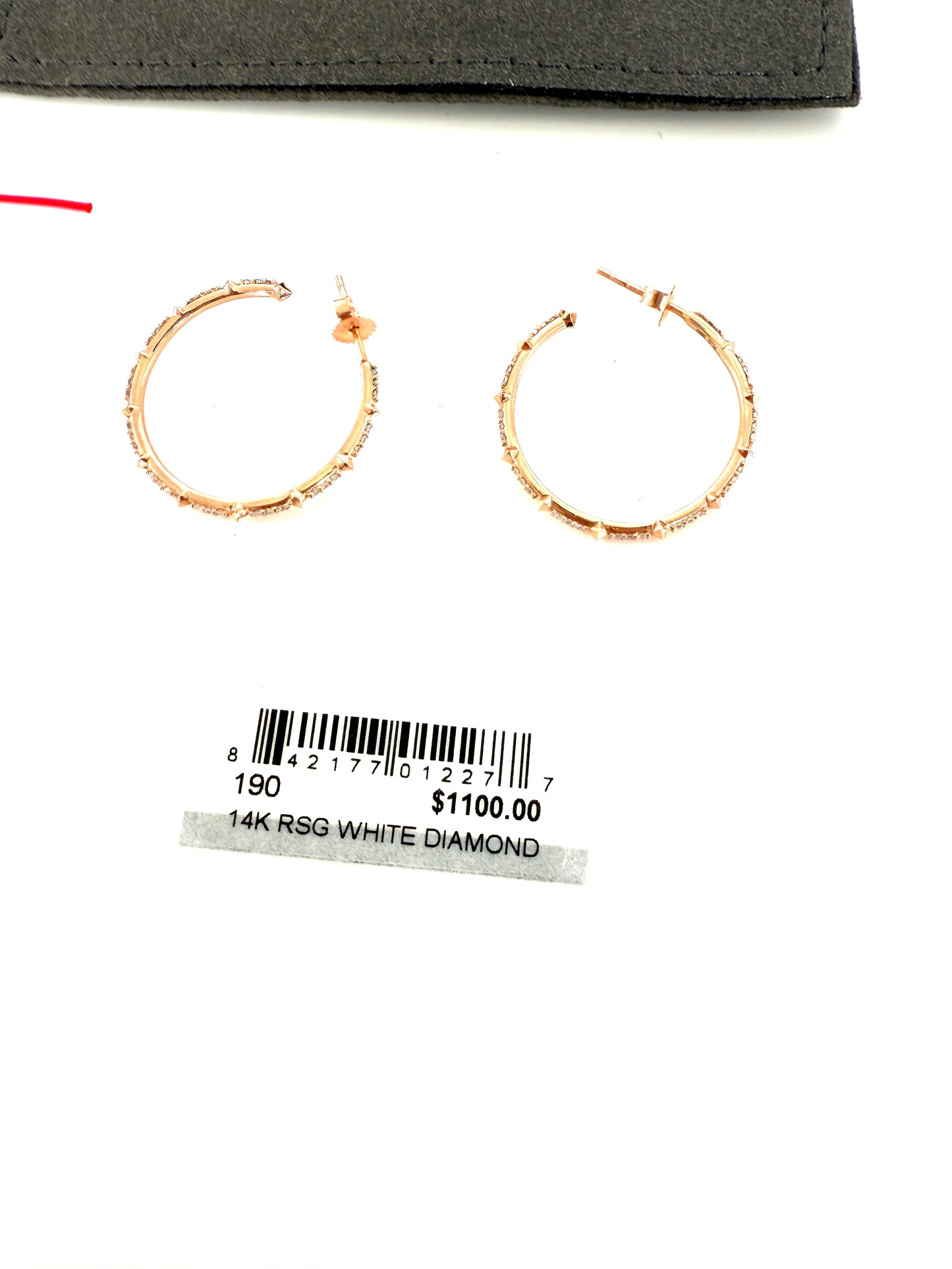 Kendra Scott Cybil 14k Rose Gold White Diamond Hoop Earrings