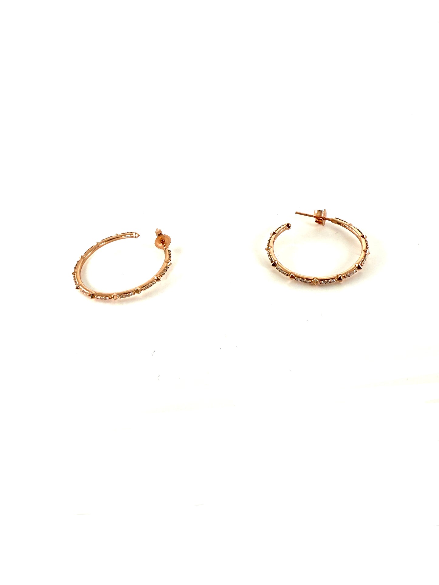 Kendra Scott Cybil 14k Rose Gold White Diamond Hoop Earrings