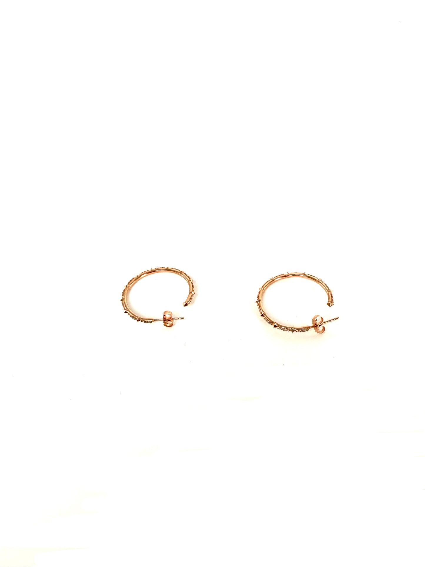 Kendra Scott Cybil 14k Rose Gold White Diamond Hoop Earrings