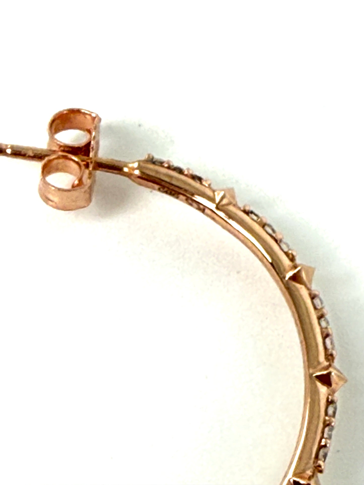Kendra Scott Cybil 14k Rose Gold White Diamond Hoop Earrings