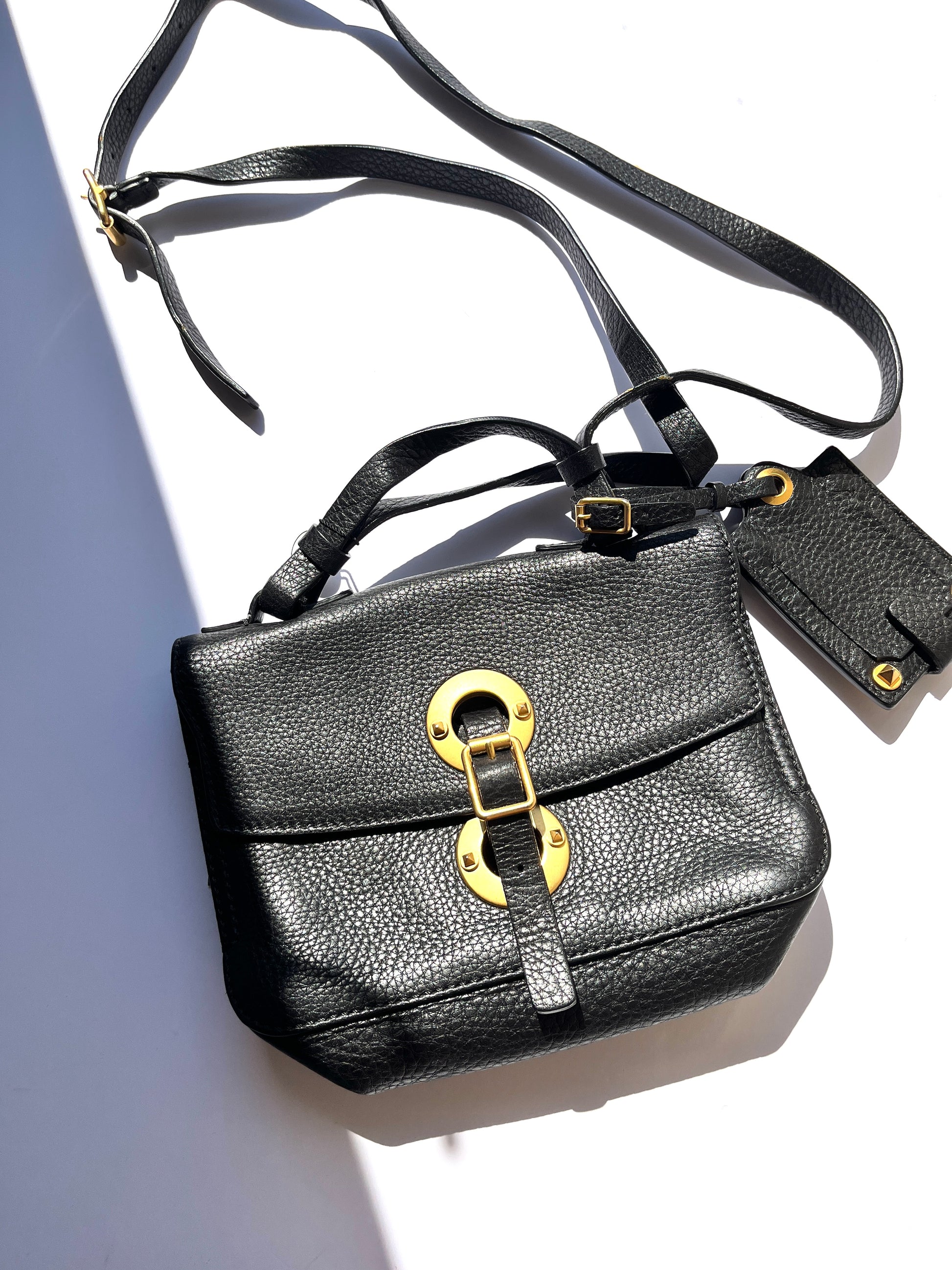 Vintage VALENTINO Eye on You Crossbody Black Leather Crossbody Bag