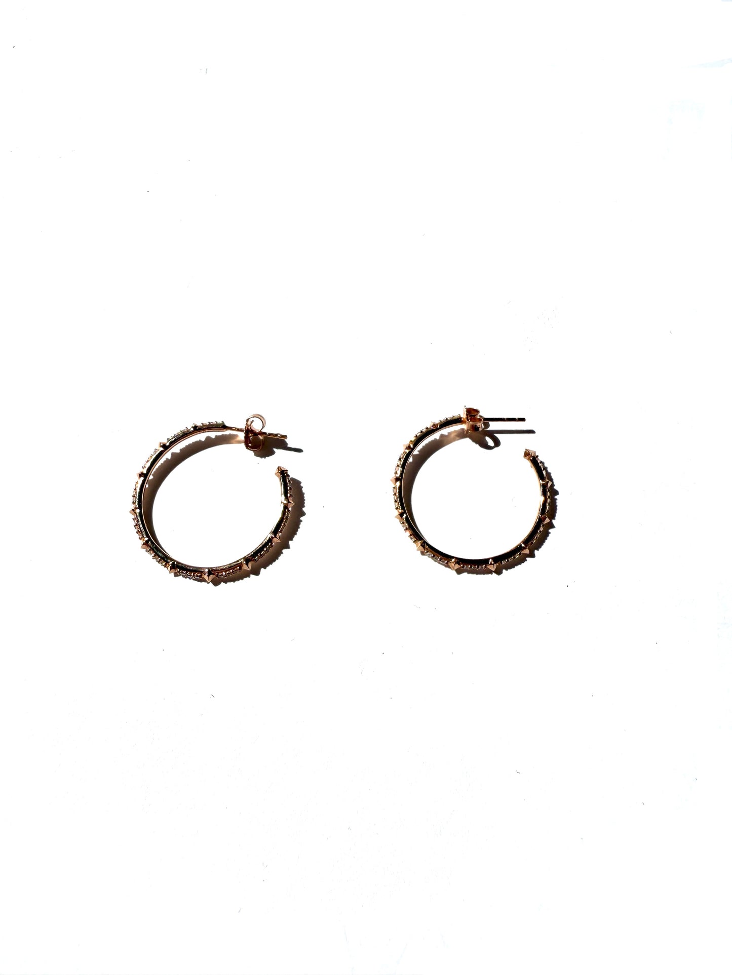Kendra Scott Cybil 14k Rose Gold White Diamond Hoop Earrings Designer Jewelry for less