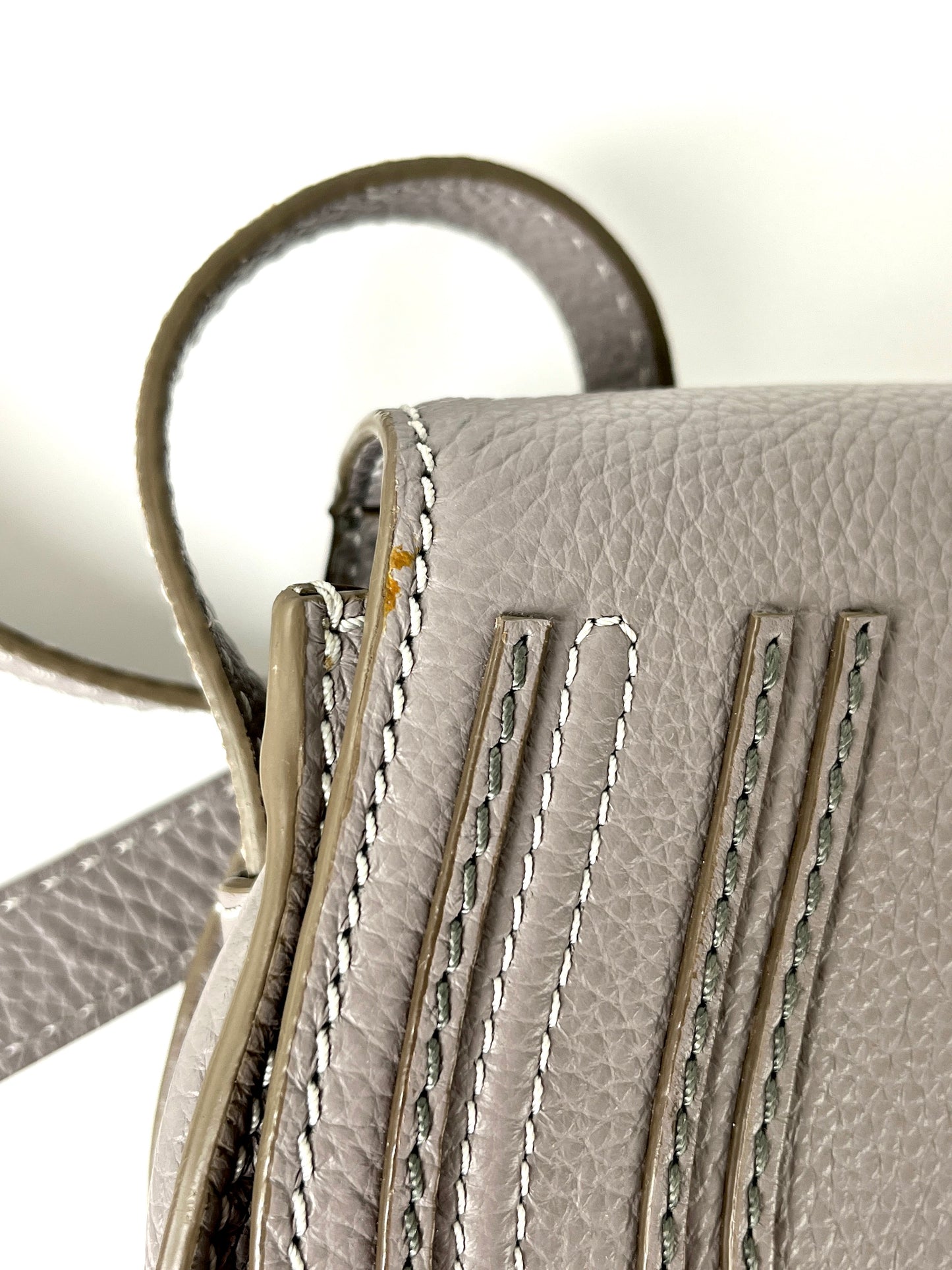 CHLOE Marcie Small Leather Gray Leather Saddle Bag