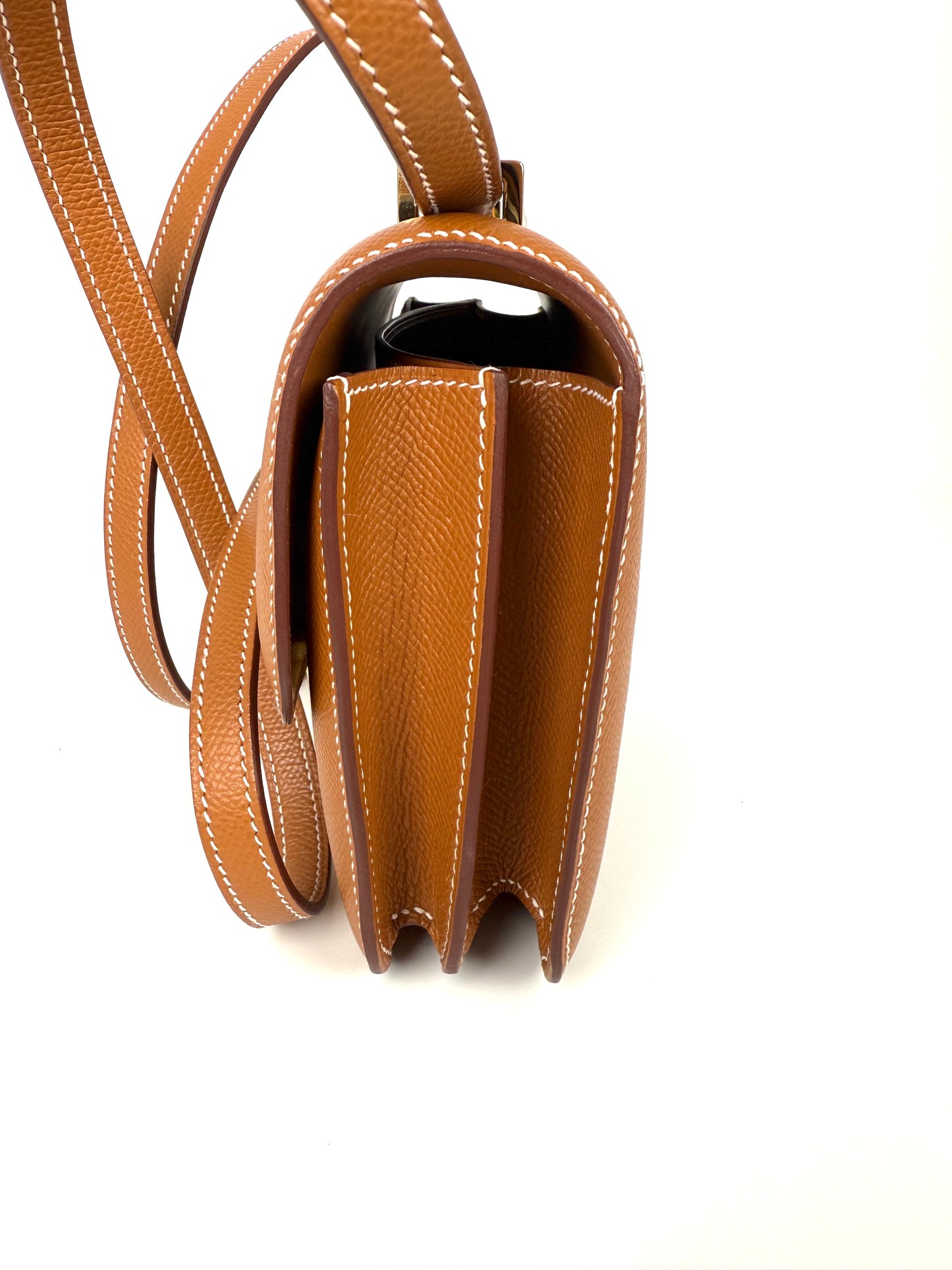HERMES Constance 18 Epsom Gold on Gold Leather Crossbody Bag