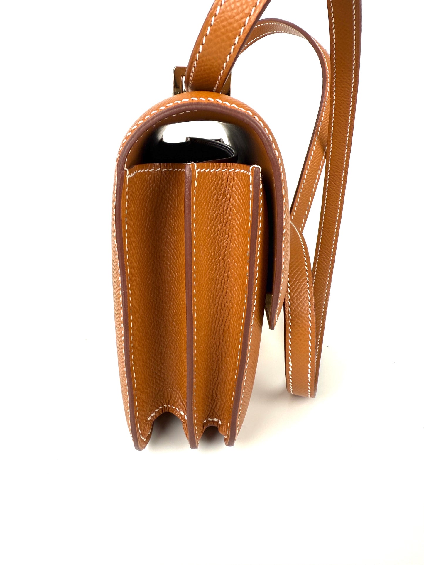 HERMES Constance 18 Epsom Gold on Gold Leather Crossbody Bag