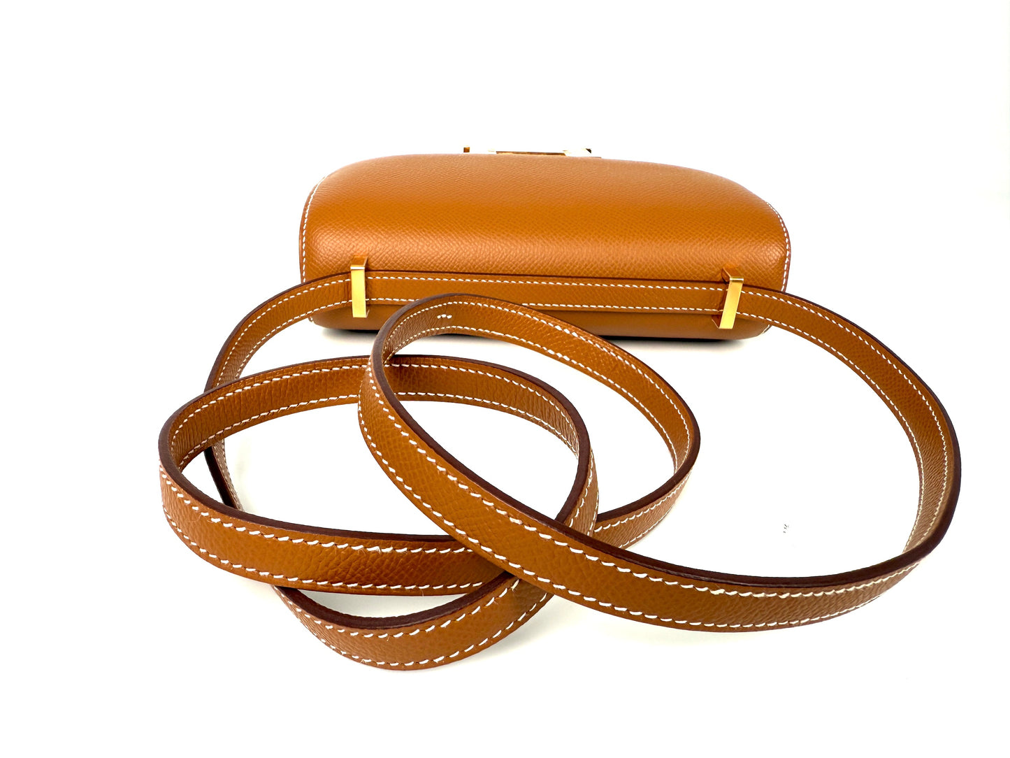 HERMES Constance 18 Epsom Gold on Gold Leather Crossbody Bag