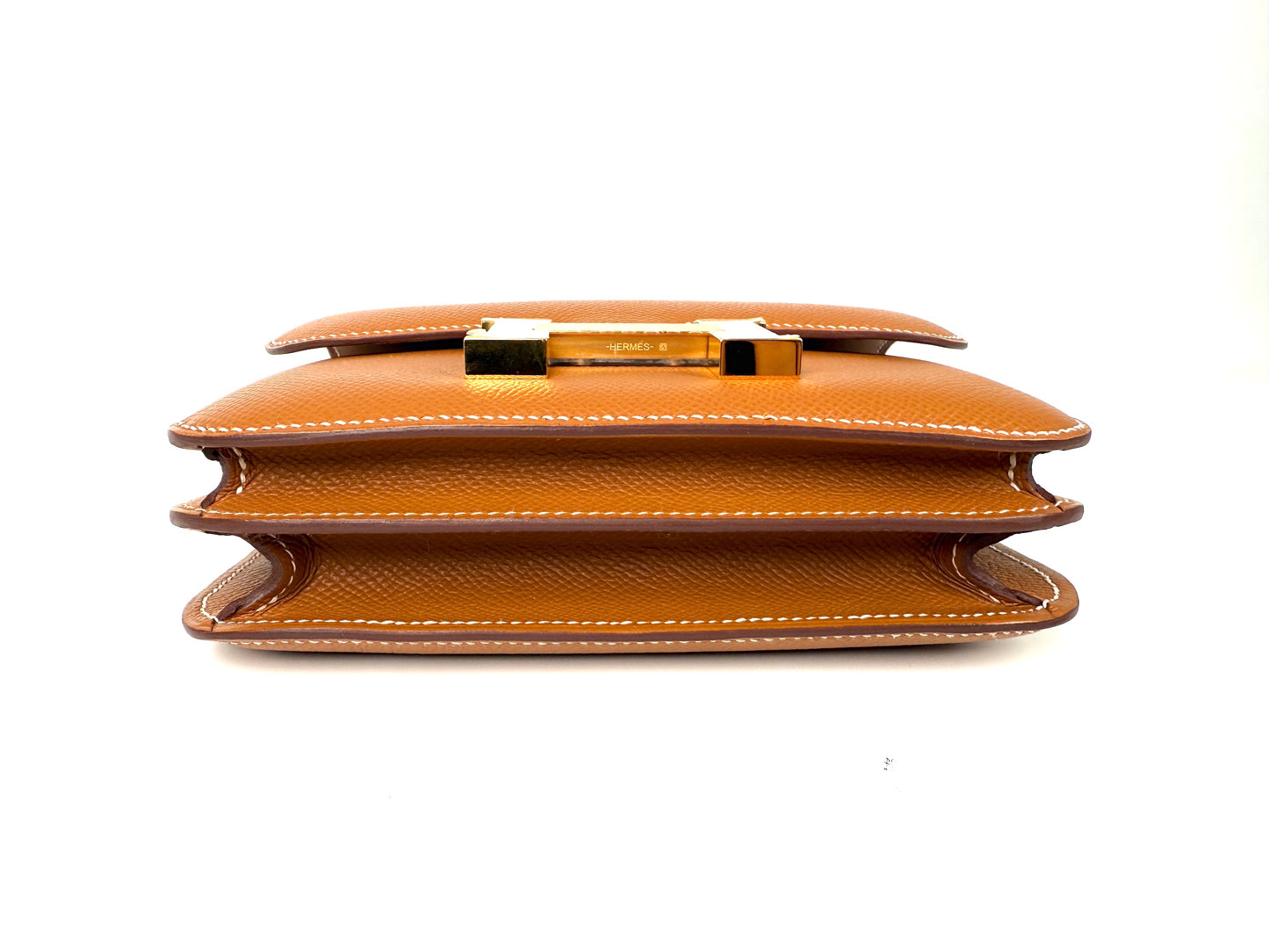HERMES Constance 18 Epsom Gold on Gold Leather Crossbody Bag