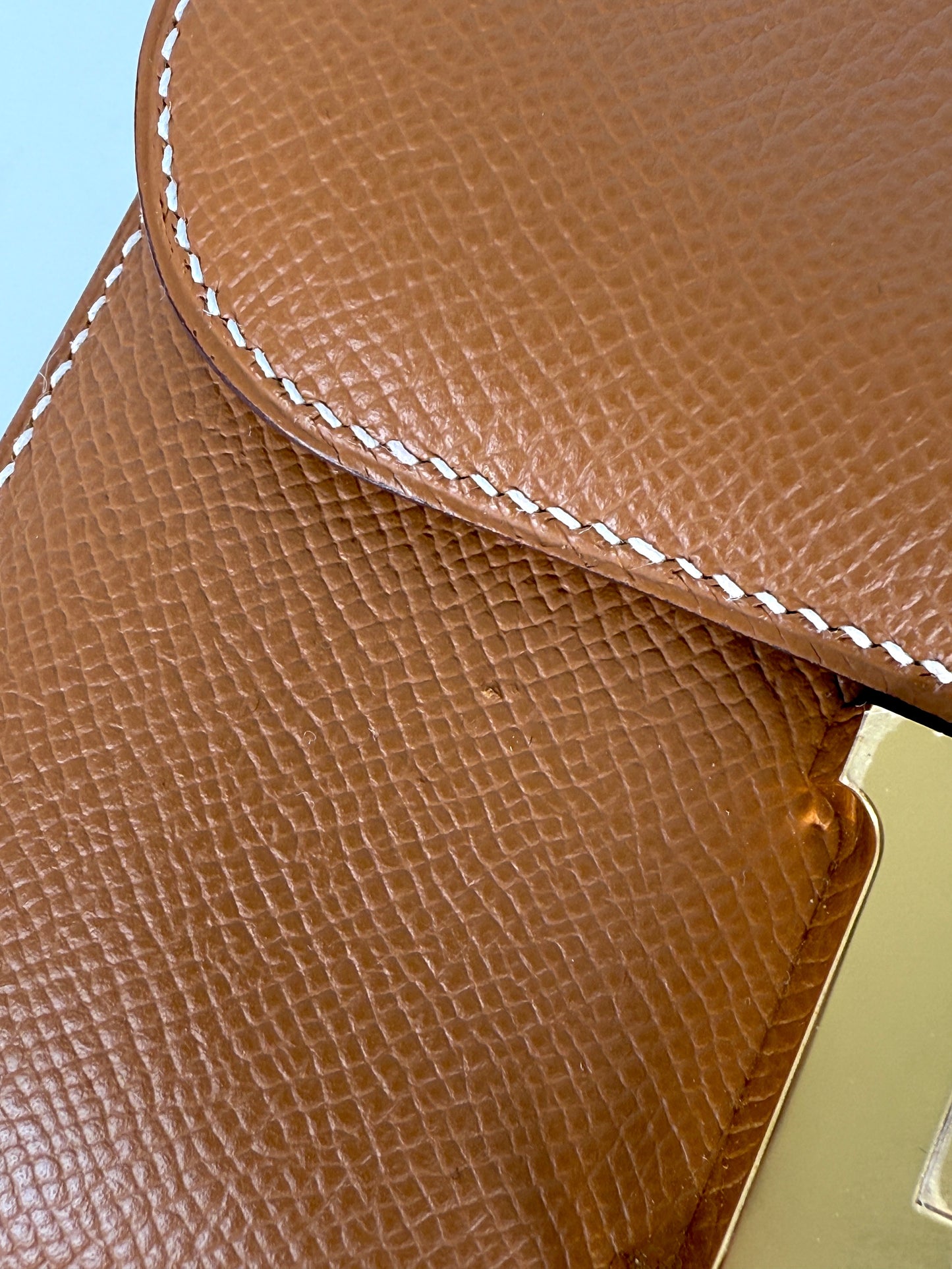 HERMES Constance 18 Epsom Gold on Gold Leather Crossbody Bag