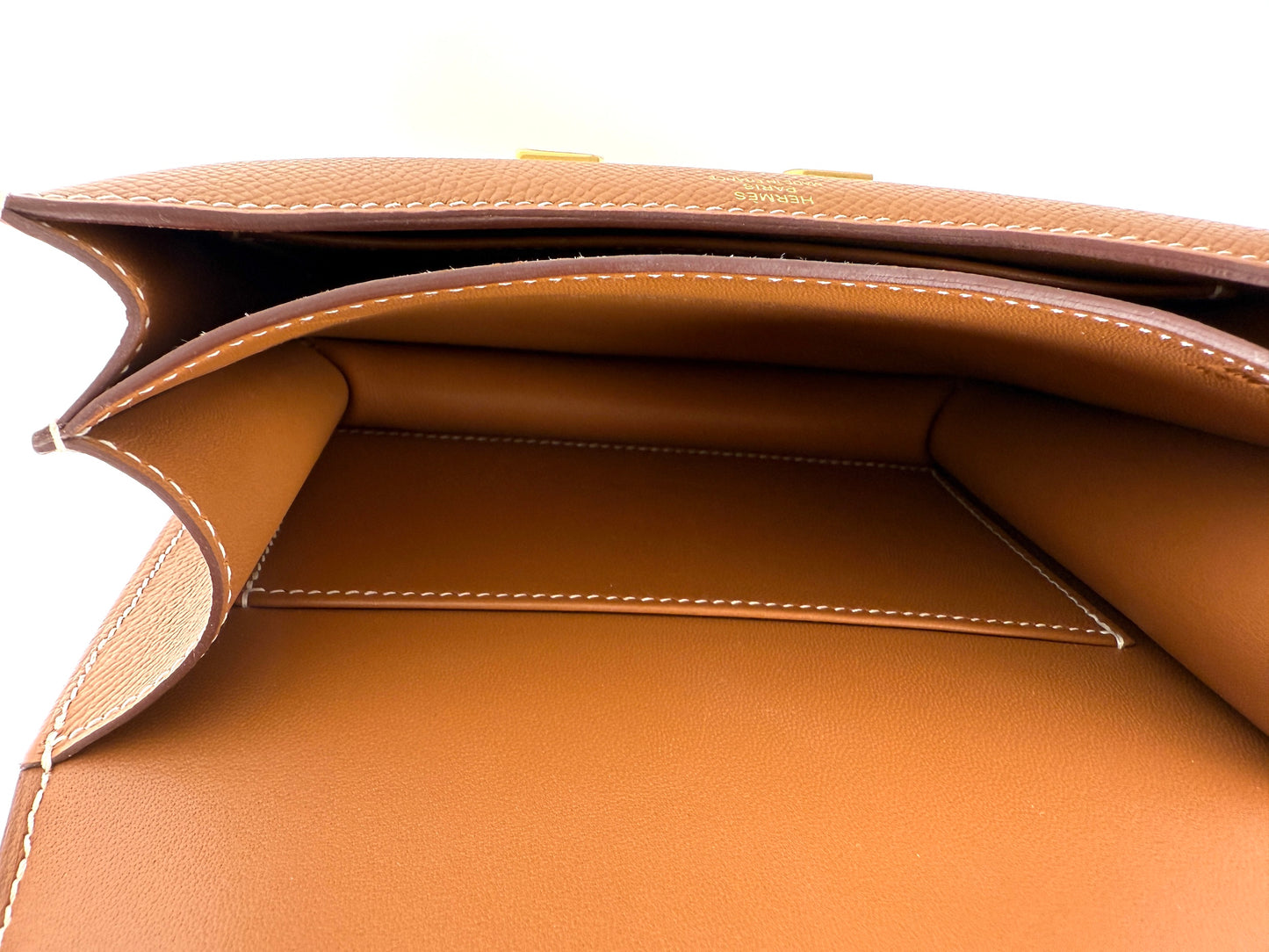 HERMES Constance 18 Epsom Gold on Gold Leather Crossbody Bag