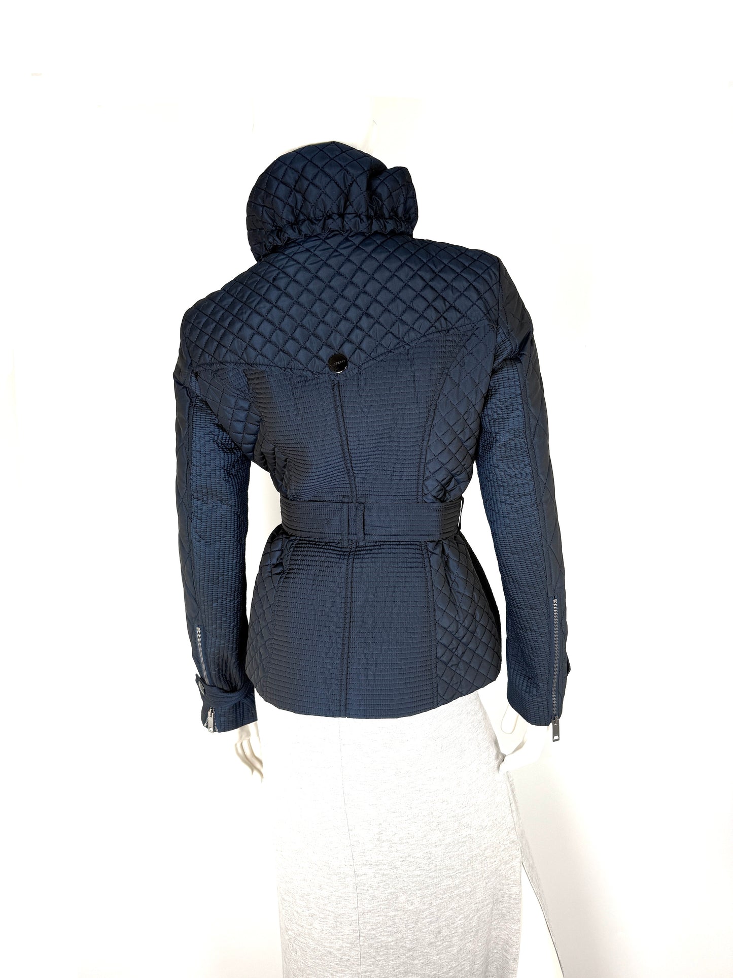 Burberry London Navy Blue Collared Quilted Jacket 42 8