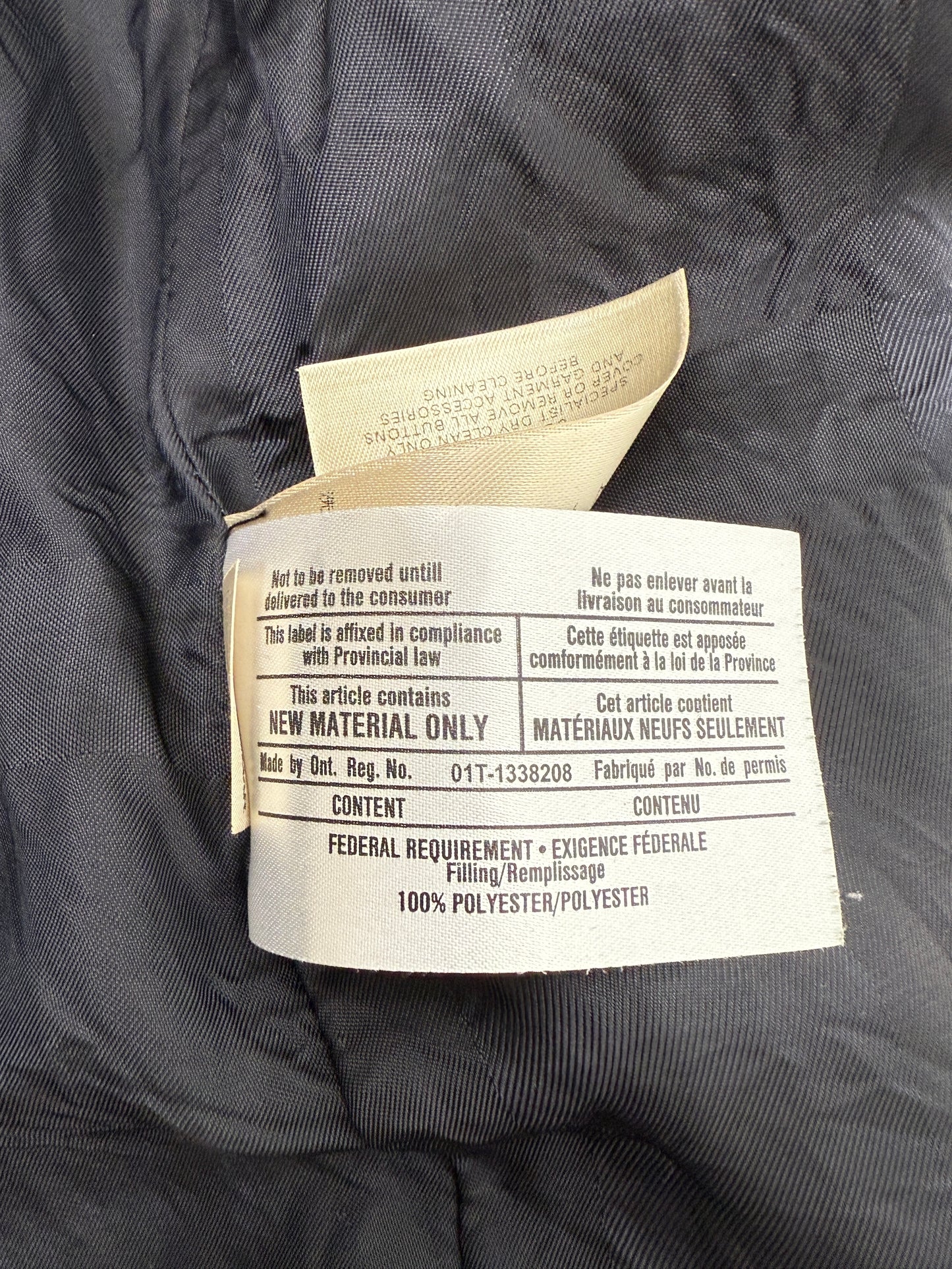 Burberry London Navy Blue Collared Quilted Jacket 42 8