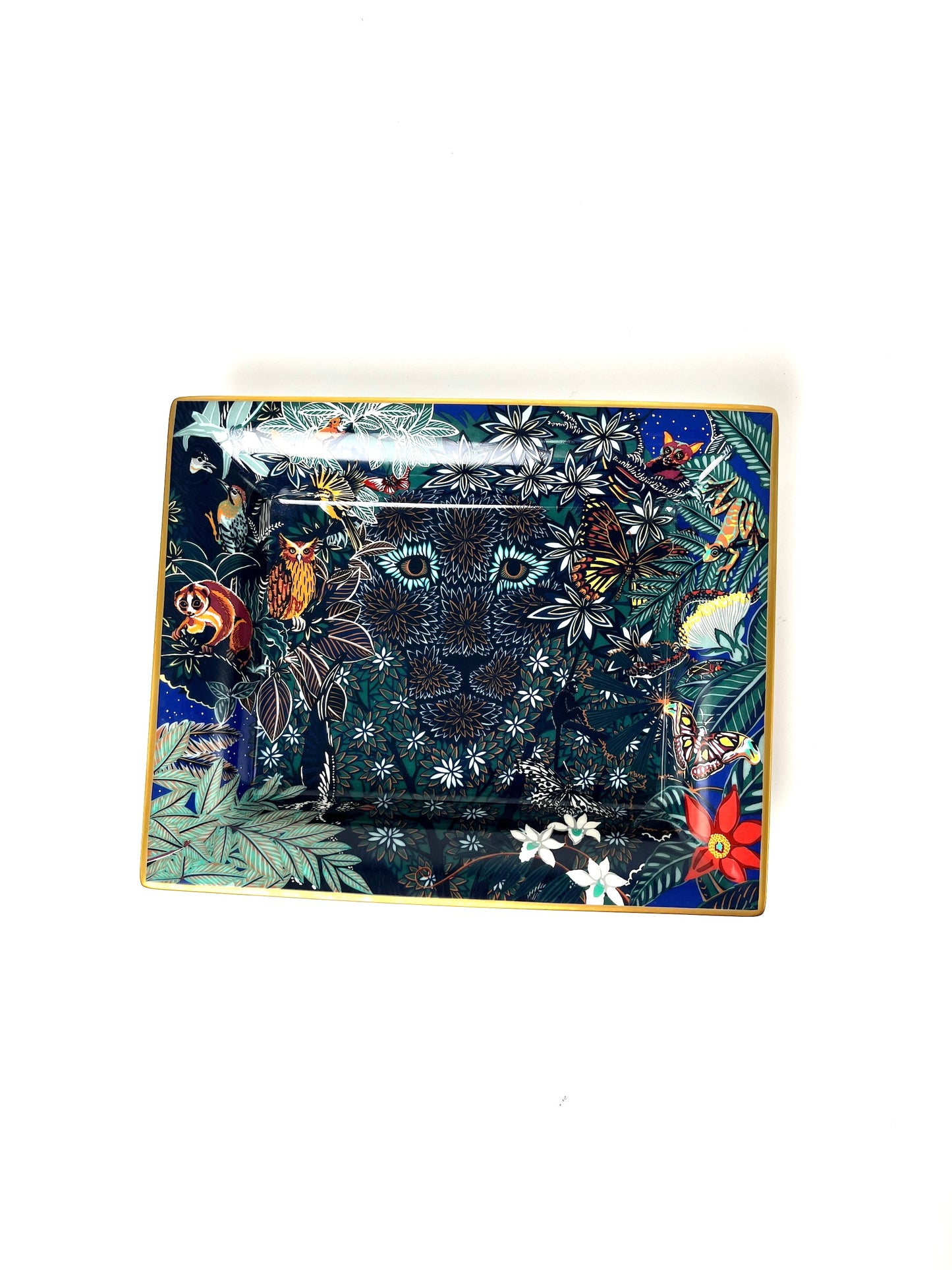 HERMES Wild Singapore 3H Blue Leopard Vert Foret Change Tray