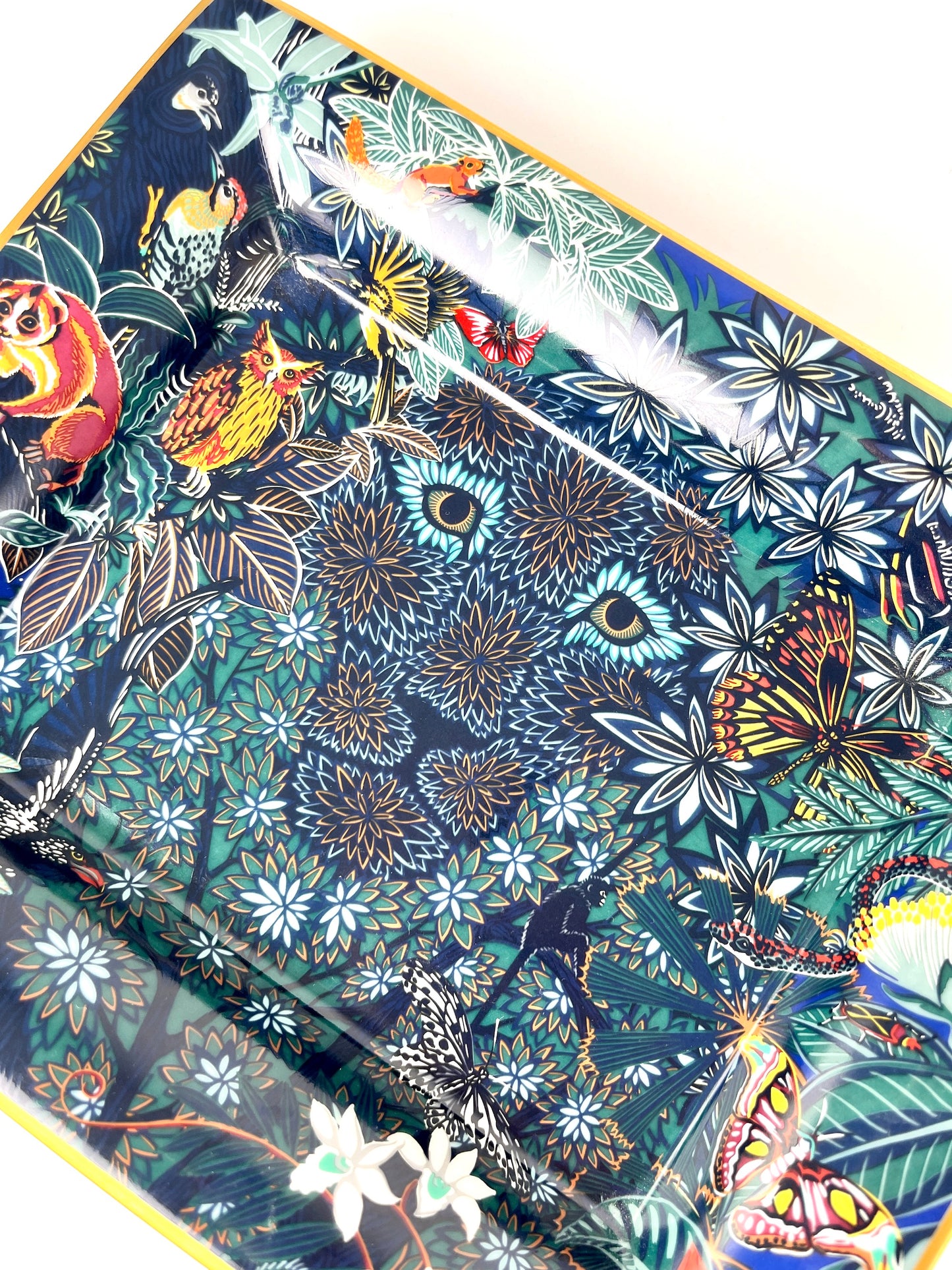 HERMES Wild Singapore 3H Blue Leopard Vert Foret Change Tray