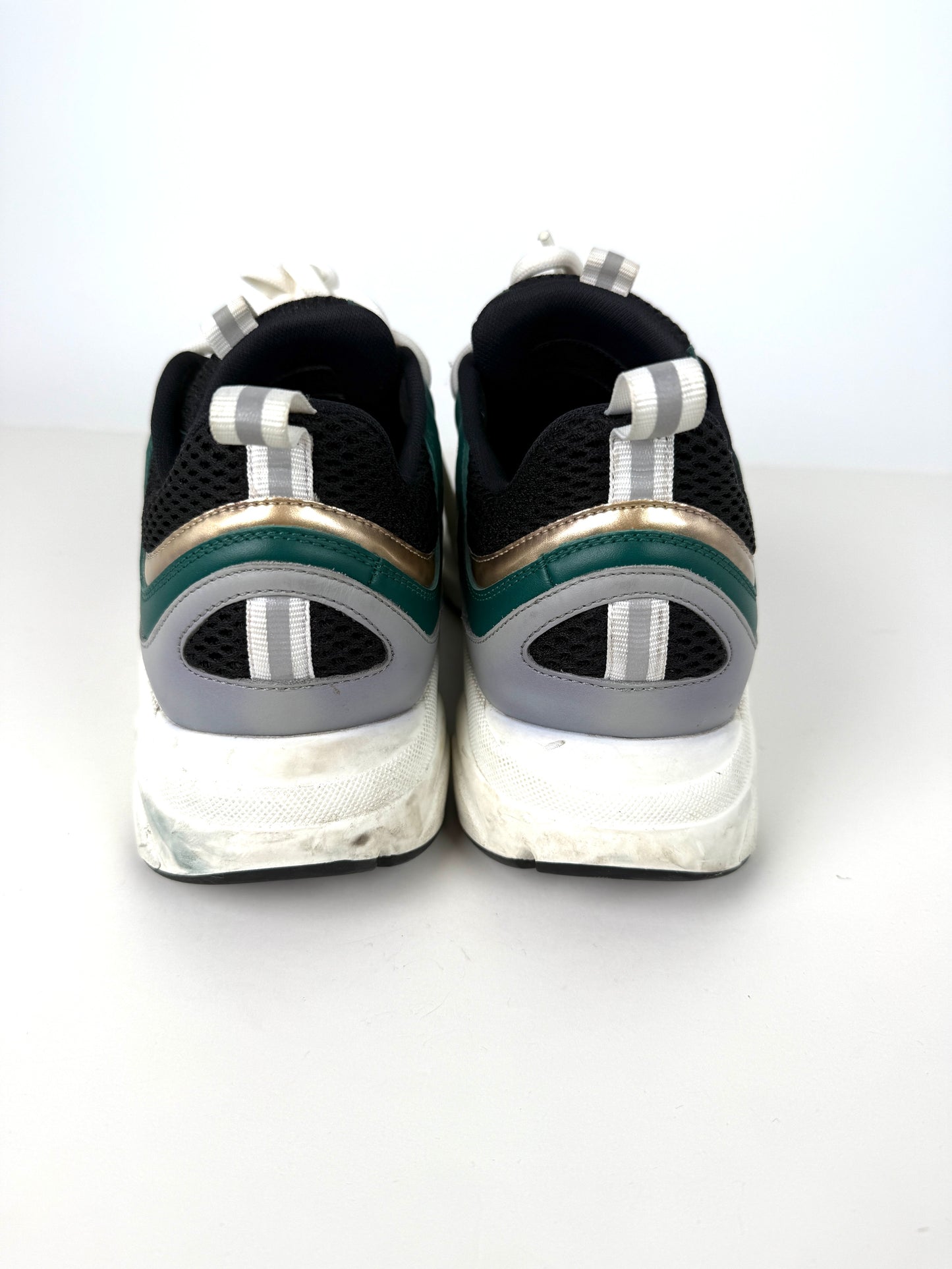 Christian Dior Technical Mesh Calfskin B22 White Black Green Platform Sneakers 40, 8