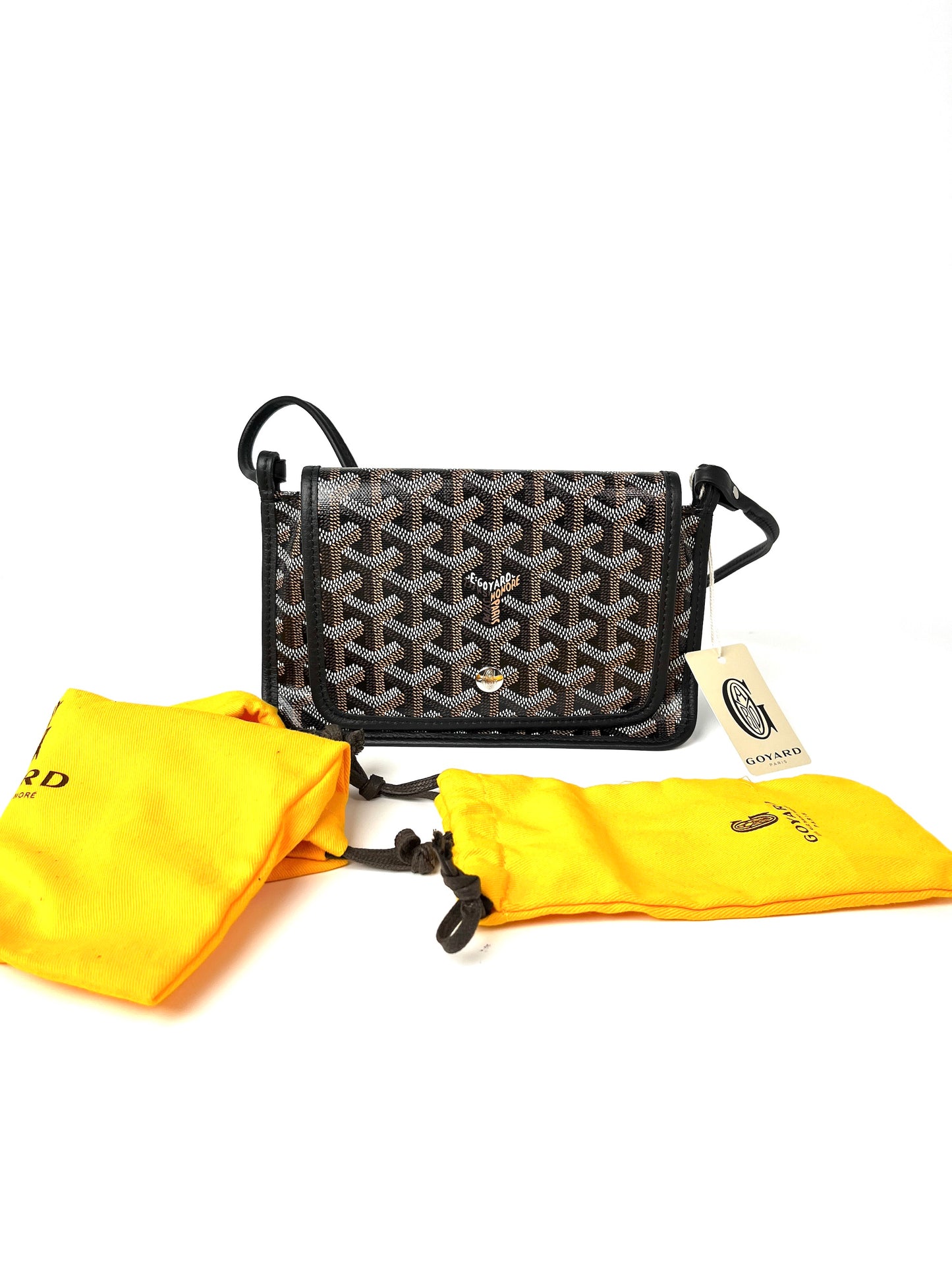 GOYARD Goyardine Plumet Black Wallet Crossbody Bag Perfect travel bag secure travel bag