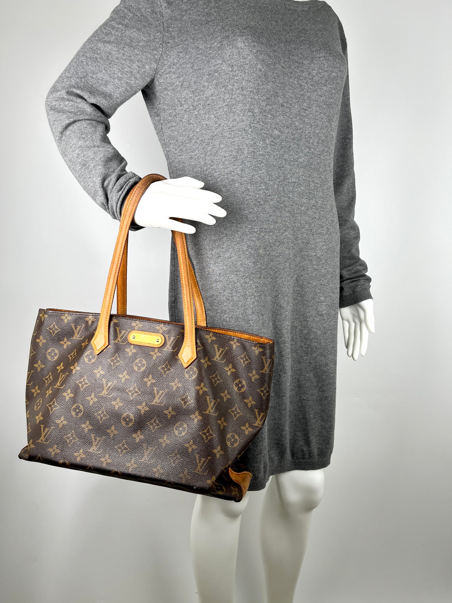 Louis Vuitton Wilshire MM Monogram Brown Tote Bag