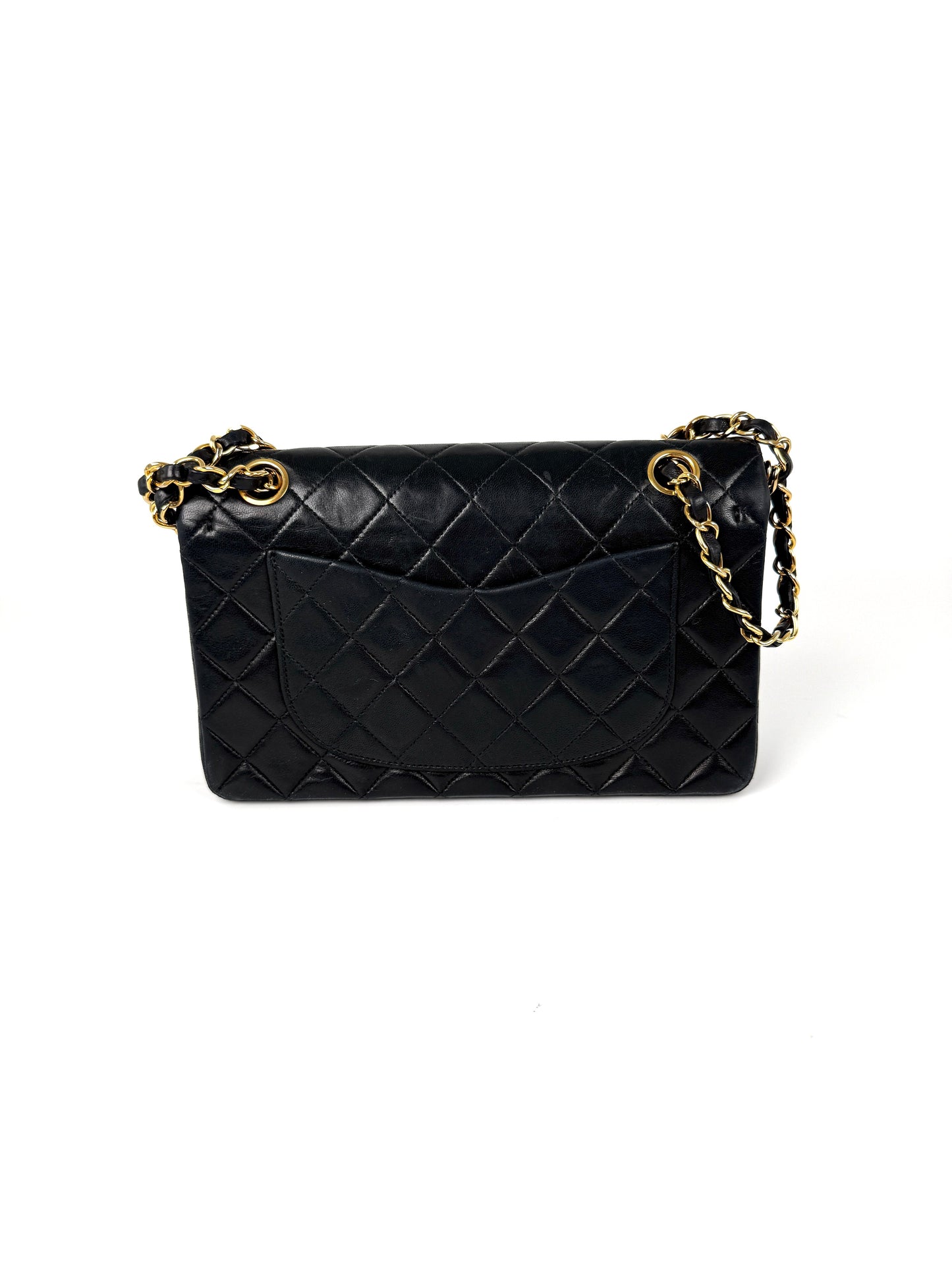 Vintage CHANEL Small Classic Quilted Lambskin Leather Double Flap Bag