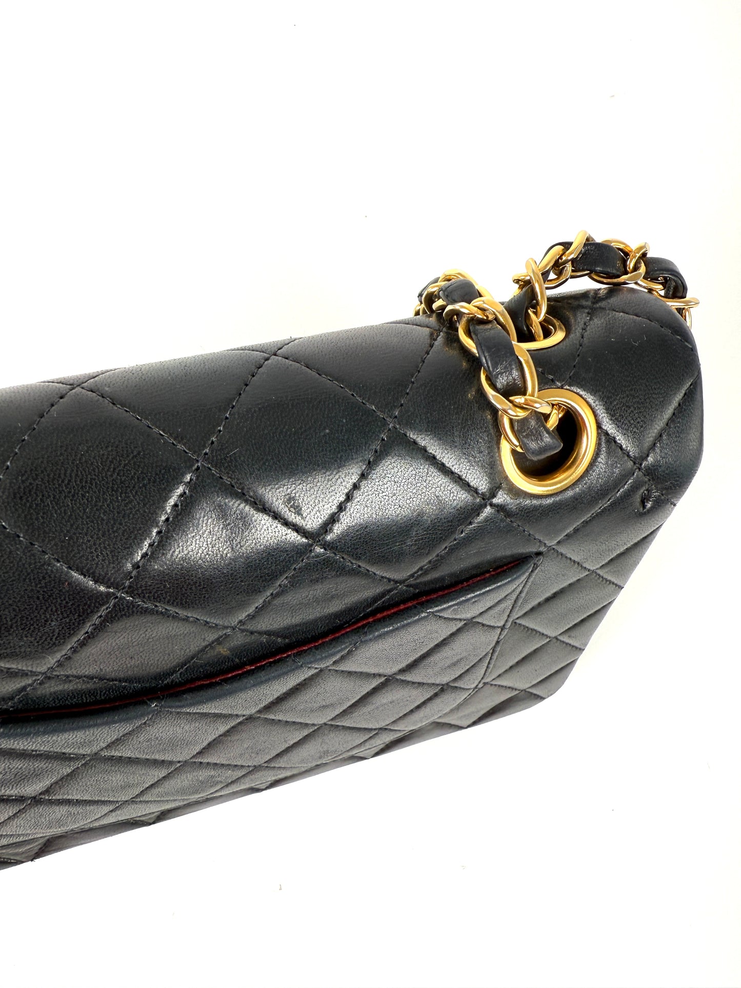 Vintage CHANEL Small Classic Quilted Lambskin Leather Double Flap Bag