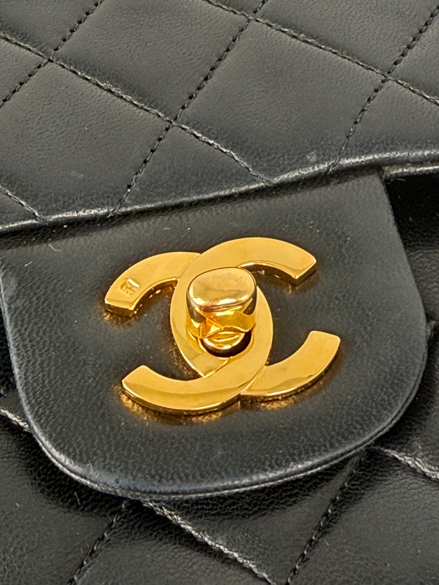 Vintage CHANEL Small Classic Quilted Lambskin Leather Double Flap Bag
