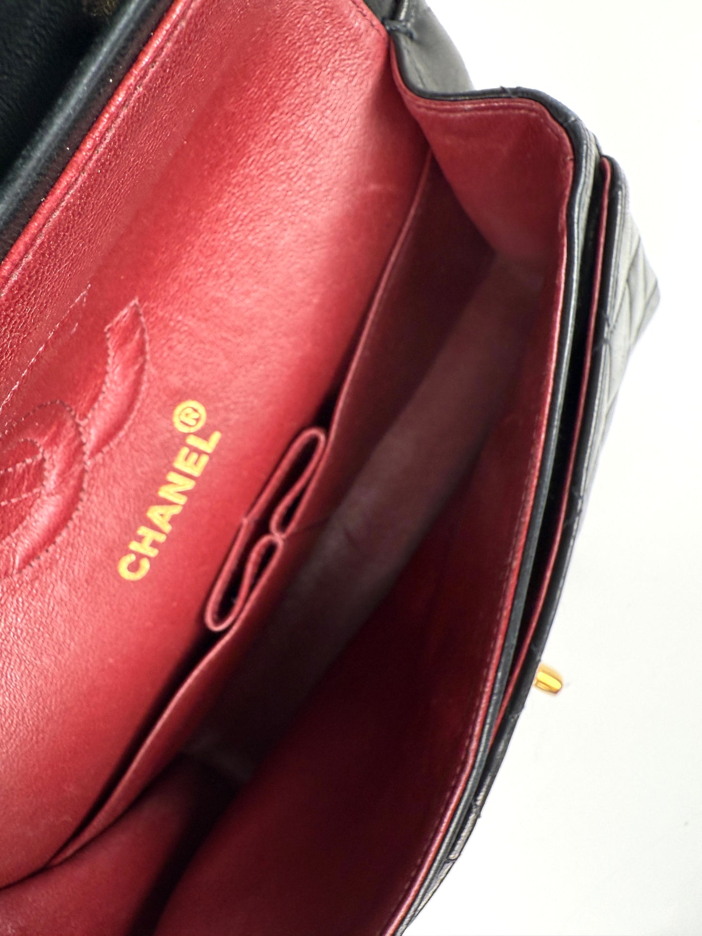Vintage CHANEL Small Classic Quilted Lambskin Leather Double Flap Bag