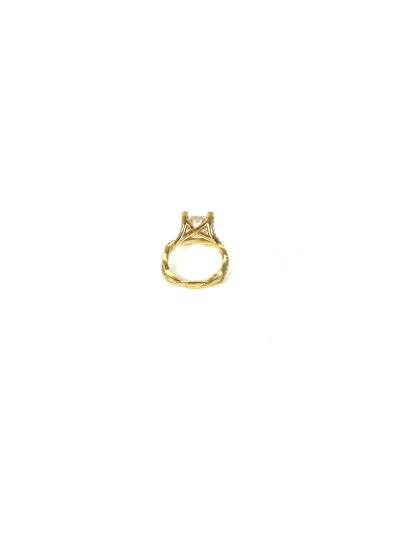 14k Yellow Gold 3.01ct Lab Grown Cushion Cut Diamond Engagement Ring 5.25 with Appraisal