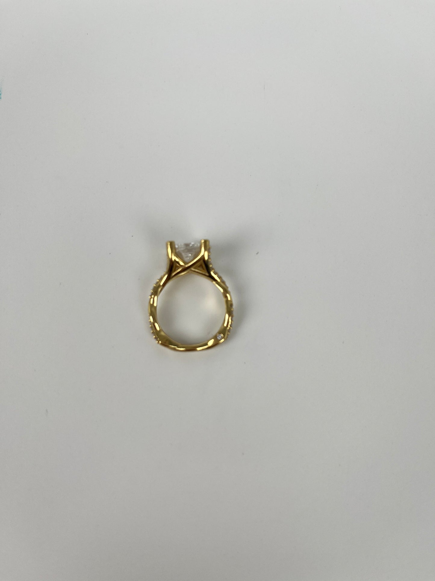 14k Yellow Gold 3.01ct Lab Grown Cushion Cut Diamond Engagement Ring 5.25 with Appraisal