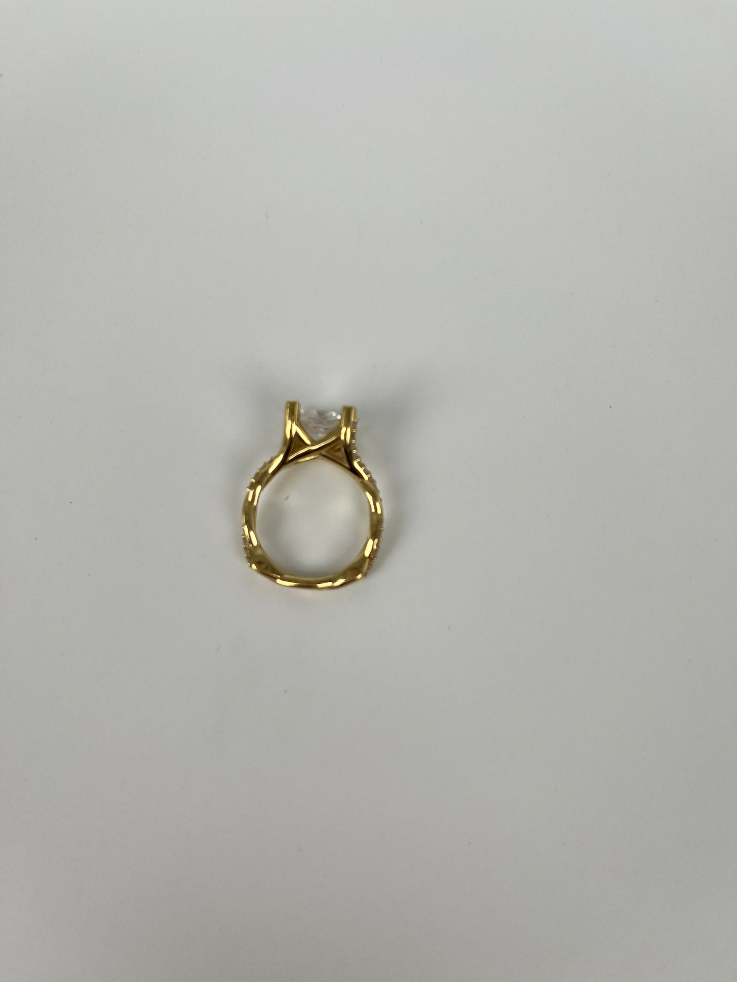 14k Yellow Gold 3.01ct Lab Grown Cushion Cut Diamond Engagement Ring 5.25 with Appraisal