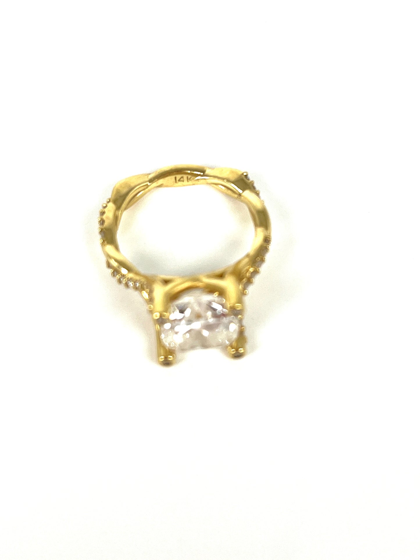 14k Yellow Gold 3.01ct Lab Grown Cushion Cut Diamond Engagement Ring 5.25 with Appraisal